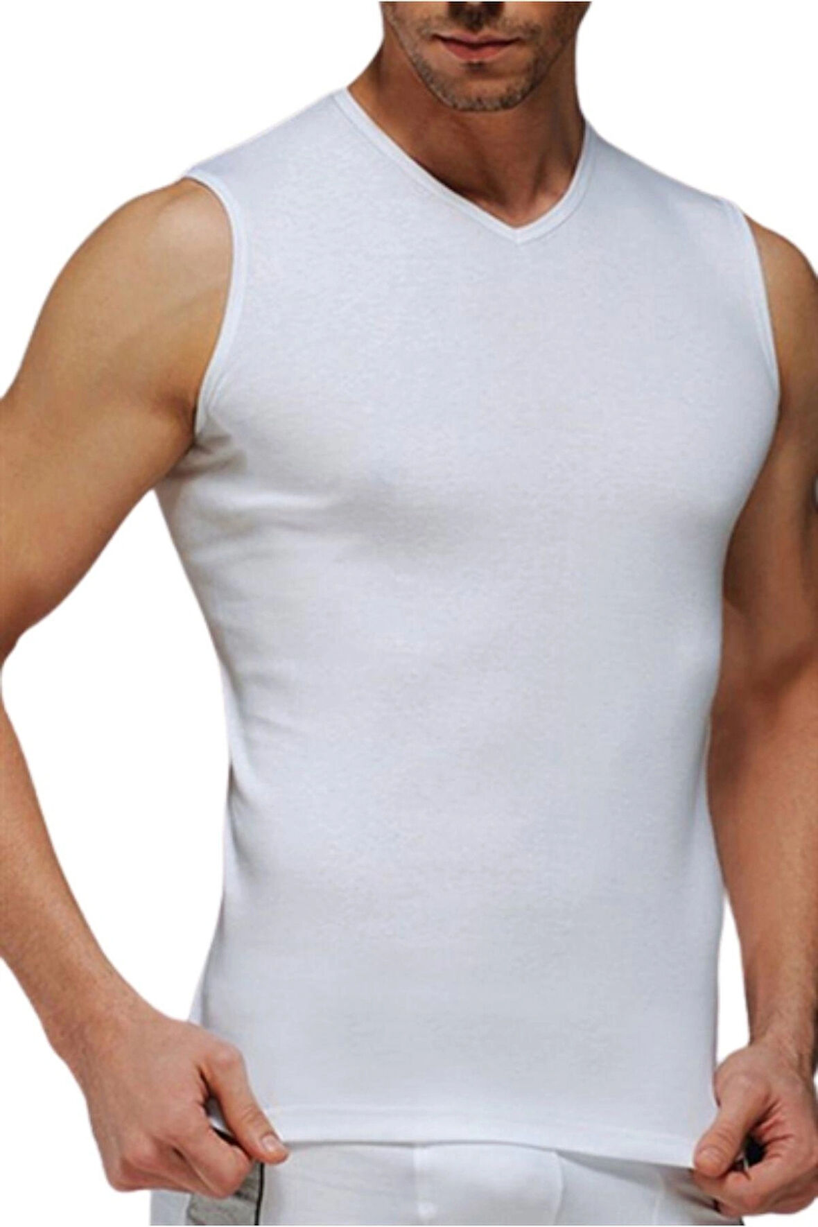 3 Adet Çift Kaplan 921 Pamuk V Yaka Kolsuz Erkek Atlet