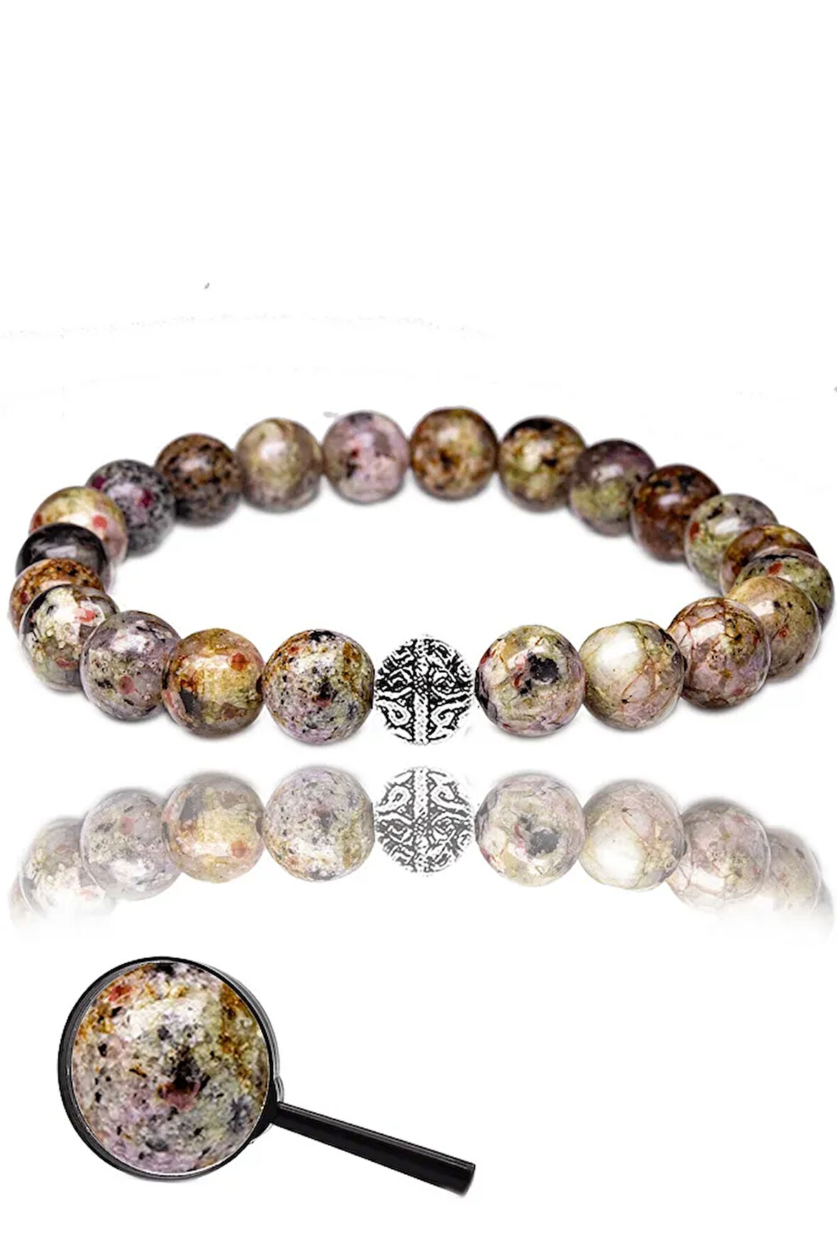 Sertifikalı Aaa+ Afrika Jasper Taşı Bileklik - Gümüş Aparatlı