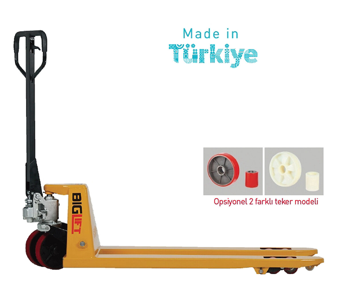 Biglift ACER25K 2,5 Ton Kırmızı Tekerlekli Transpalet