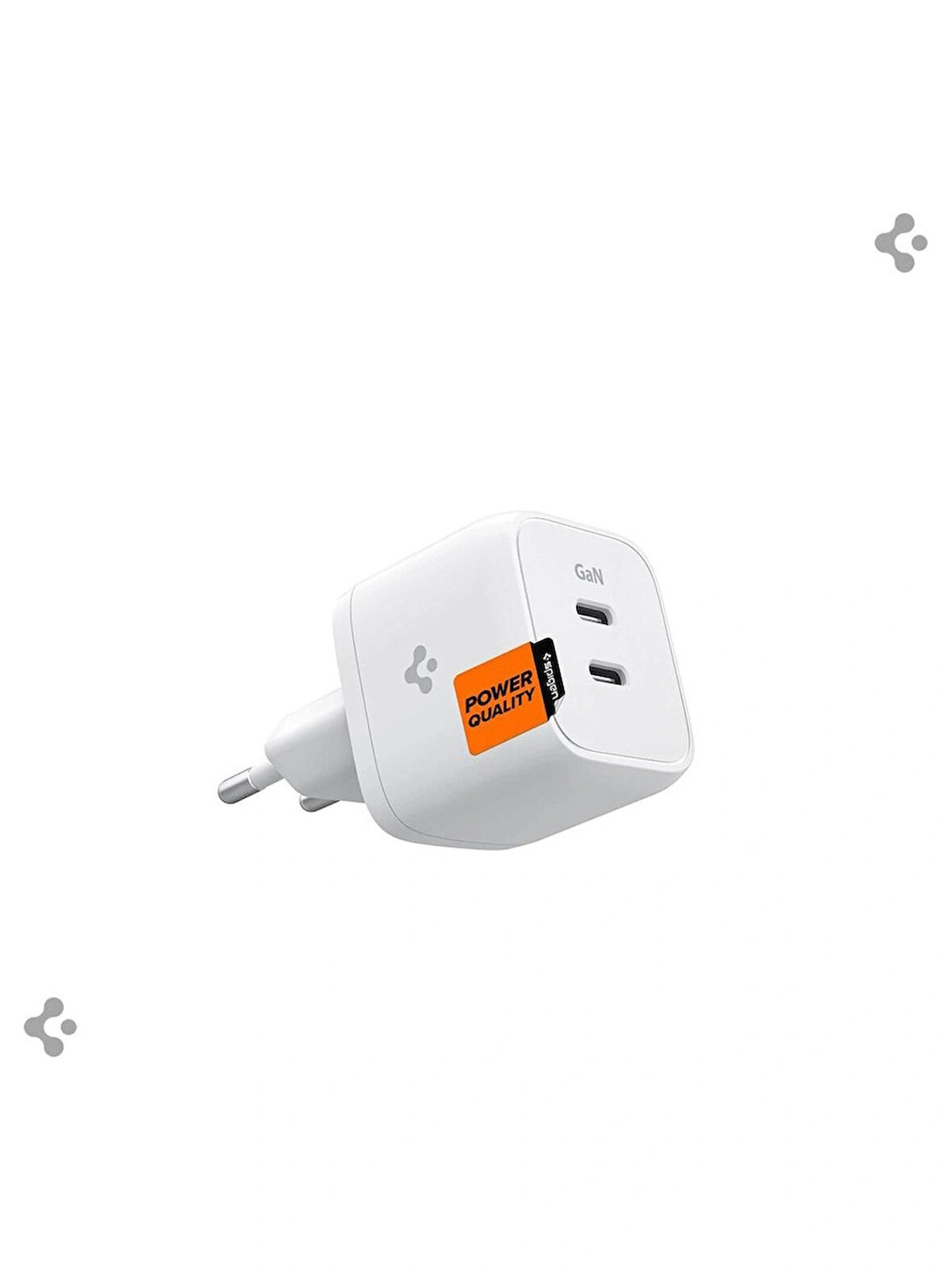  Spigen 35W USB-C 2 Port Mini Hızlı Şarj Aleti Samsung PPS / Isı Düşürücü GaN Destekli Akım Korumalı Güç Adaptörü iPhone & Android & iPad & MacBook Type-C 