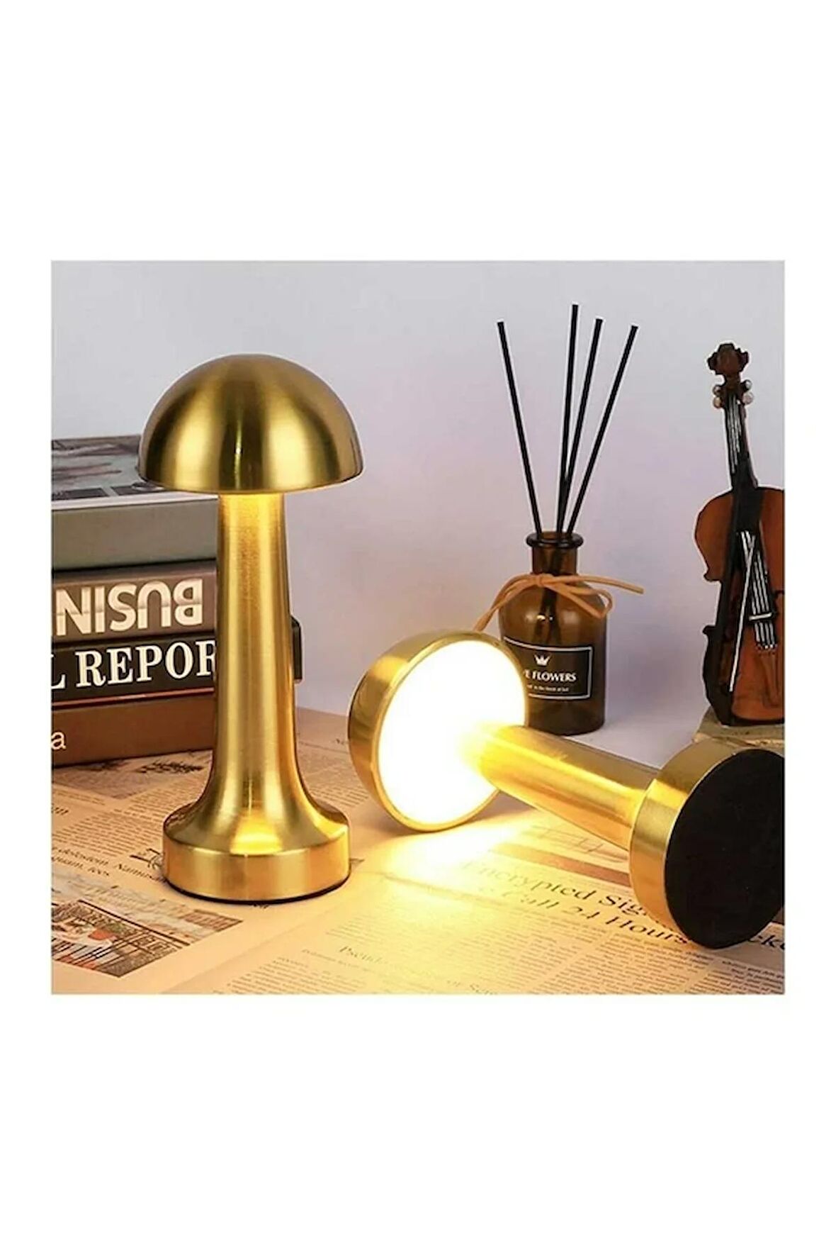 Asyagrup Ack 24w ( Dimlenebilir) Şarjlı Led Dokunmatik Metal Masa Lambası / Gold Kasa