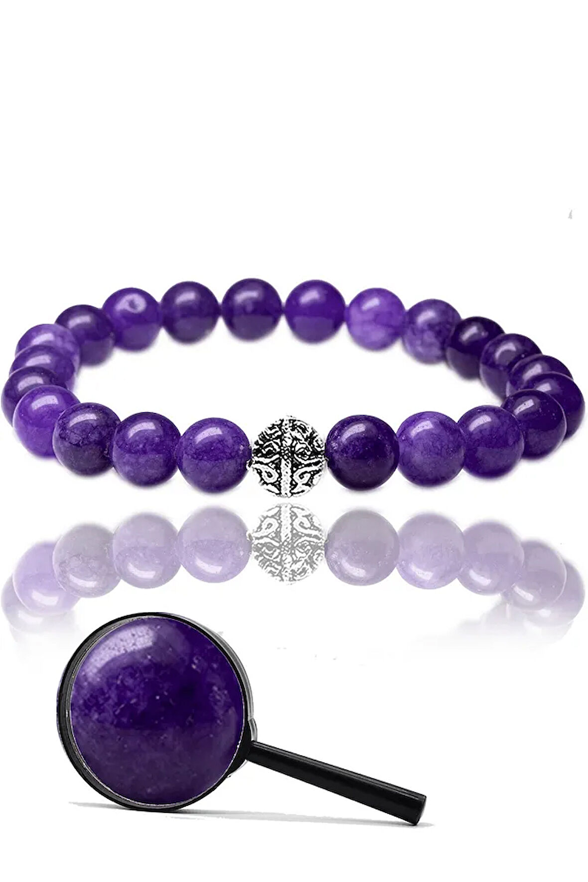 Sertifikalı Aaa Gerçek Ametist Taşı Bileklik - Hindistan