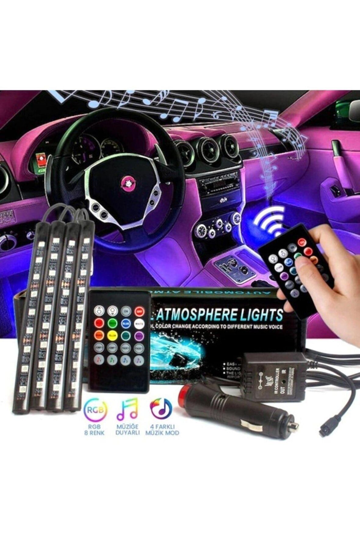 Volkswagen Golf 7 Sese Duyarlı Ayak Altı Led Aydınlatma Rgb