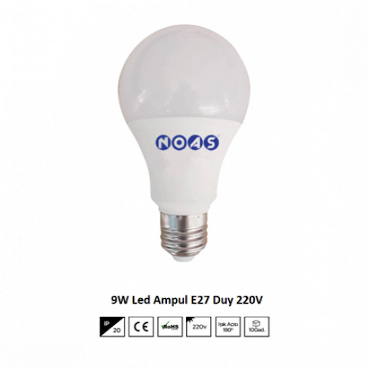 NOAS 9W LED AMPUL 810LM-6500K BEYAZ