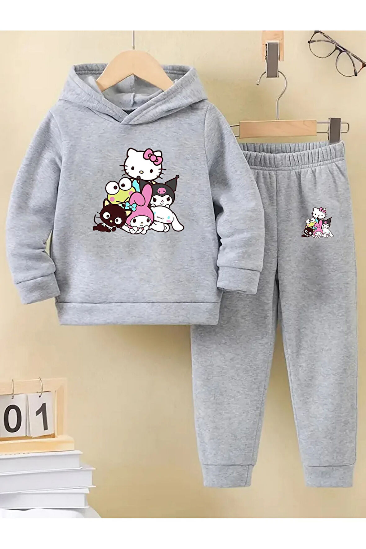Kışlık Kız Çocuk Eşofman Takımı 5 6 7 8 9 10 11 12 yaş Best Friends Hello Kitty Kuromi Melody