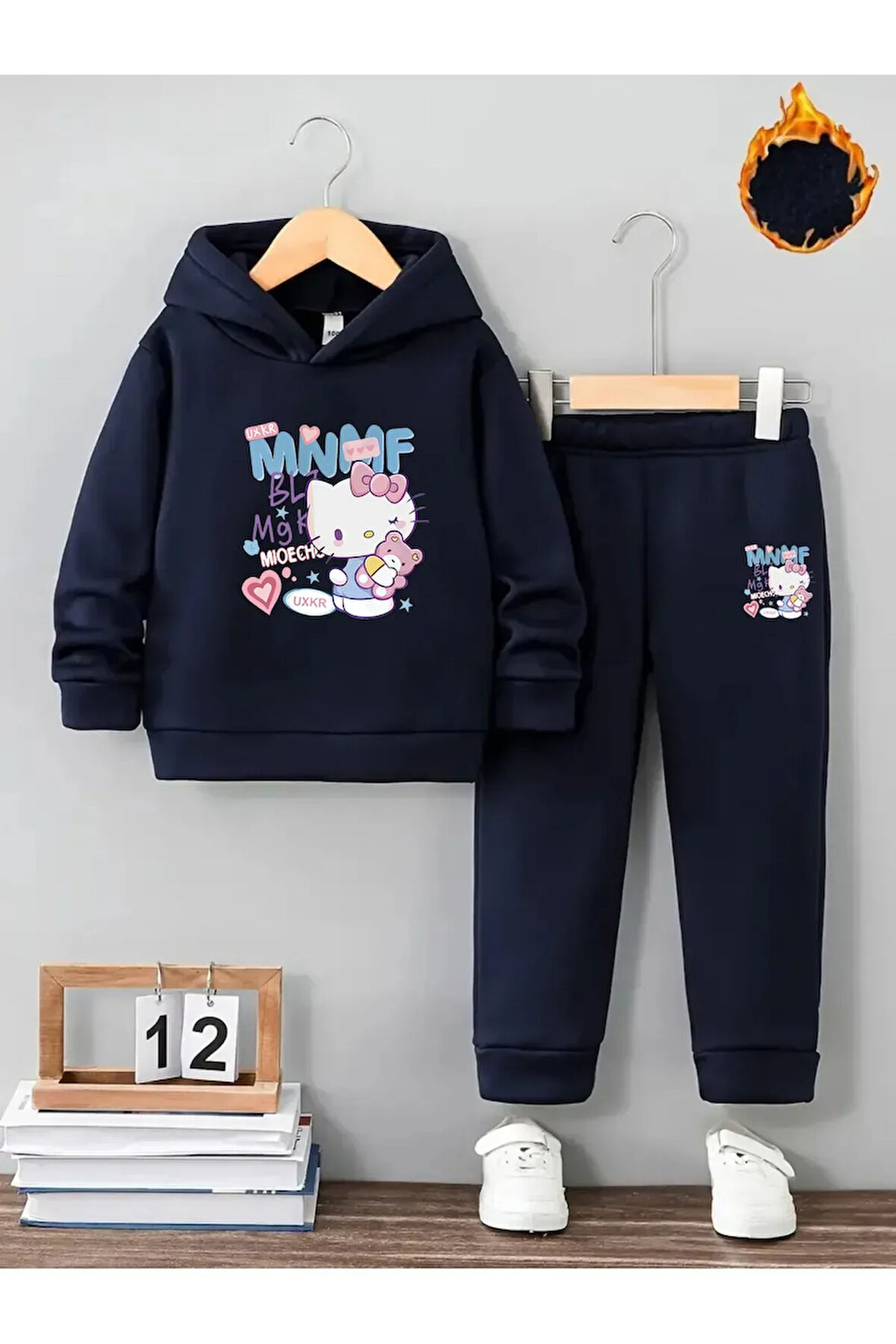 Kışlık Kız Erkek Çocuk Eşofman Takımı 5 6 7 8 9 10 11 12 yaş Hello Kitty