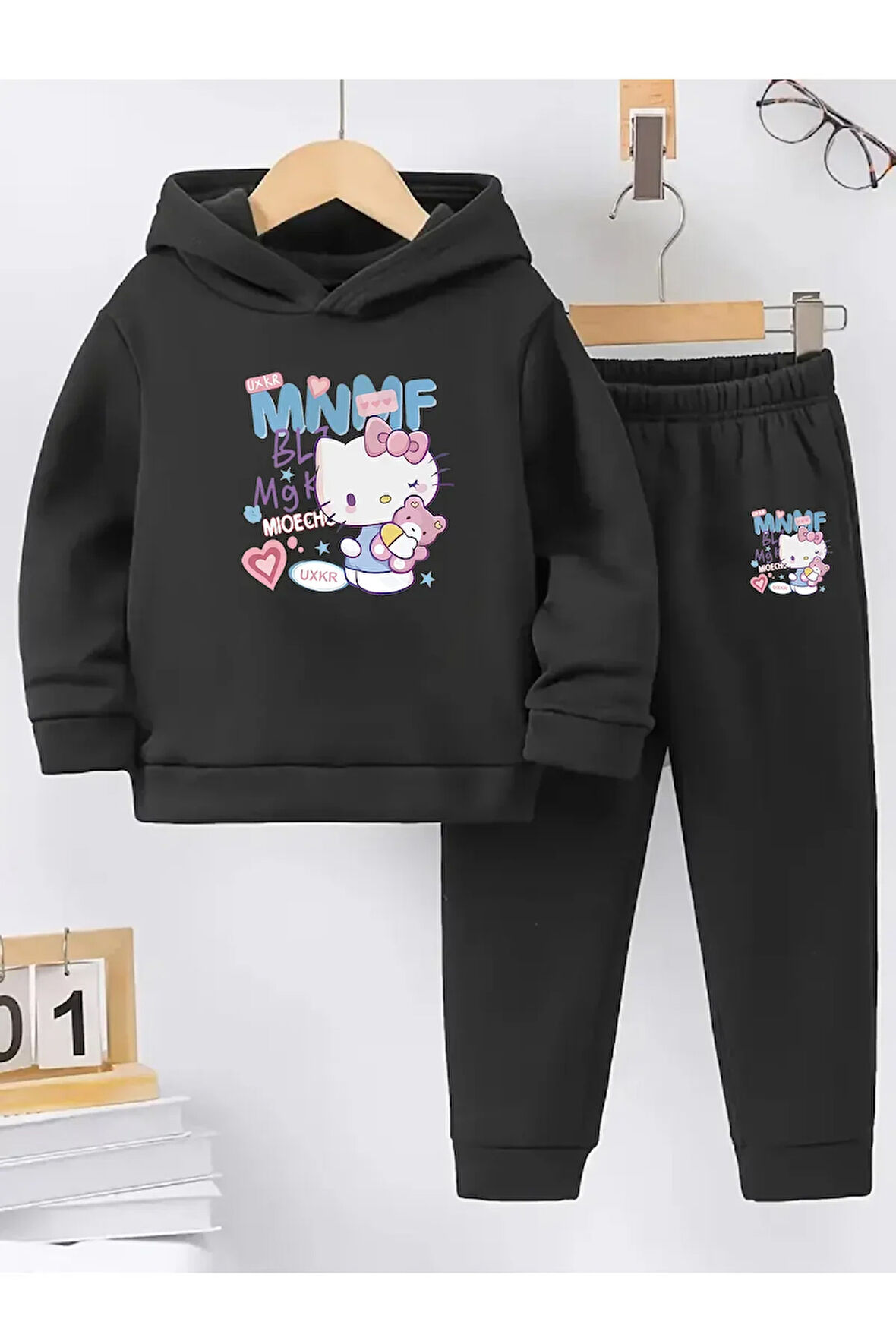 Kışlık Kız Erkek Çocuk Eşofman Takımı 5 6 7 8 9 10 11 12 yaş Hello Kitty