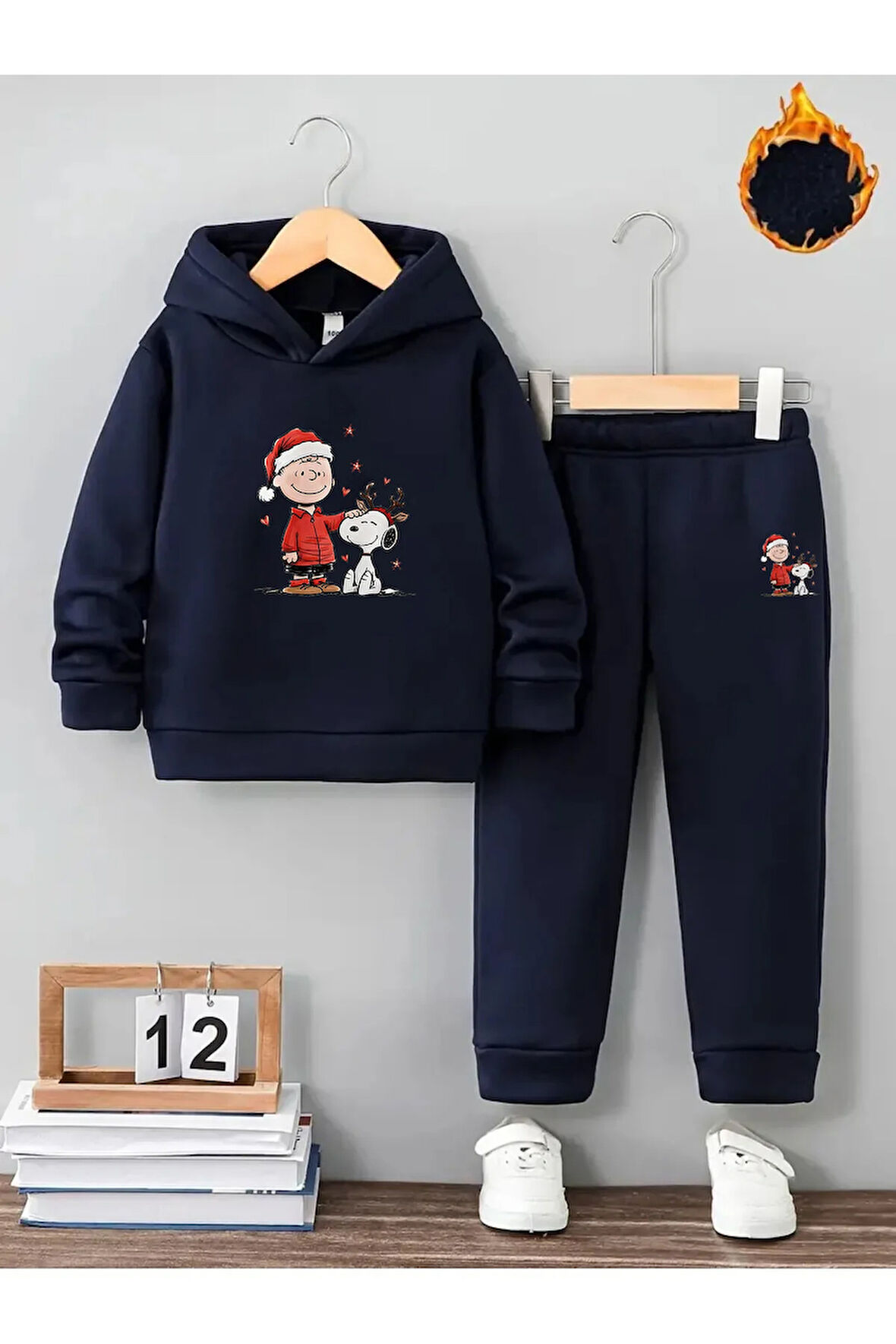 Kışlık Kız Erkek Çocuk Eşofman Takımı Snopy 5 6 7 8 9 10 11 12 yaş Bebek