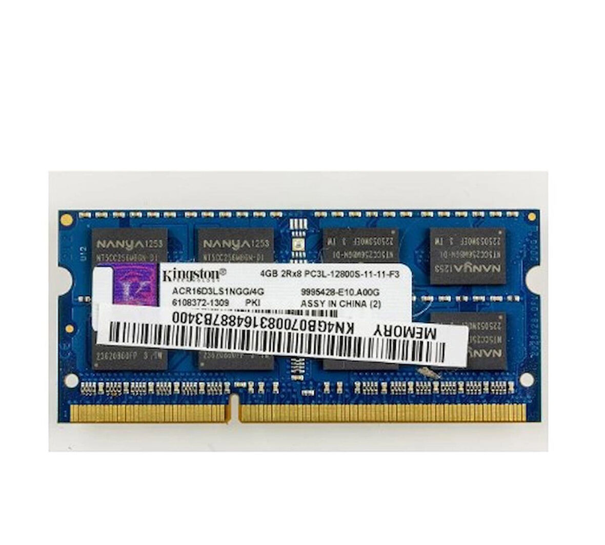 Kingston ACR16D3LS1NGG/4G 4 GB 2Rx8 1.35 V 204-pin SODIMM PC3L-12800S 1600 MHz DDR3 Notebook bellek
