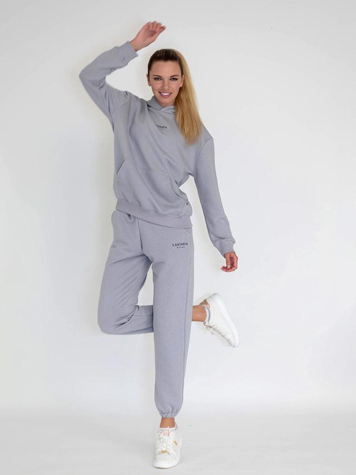 Active Wear Kadın Yeni Sezon Kapüşonlu Sweatshirt ve Eşofman Takımı