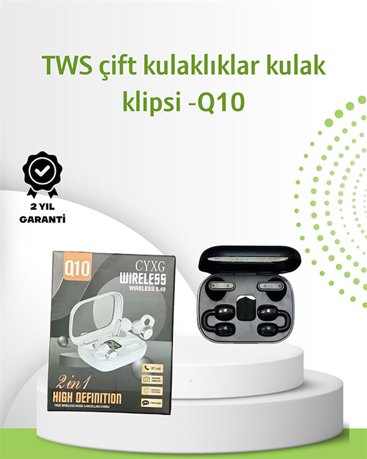 Q10 Bluetooth Kulaklık – Hafif, Şık Tasarım, Güçlü Pil ve Net Çağrı Kalitesi