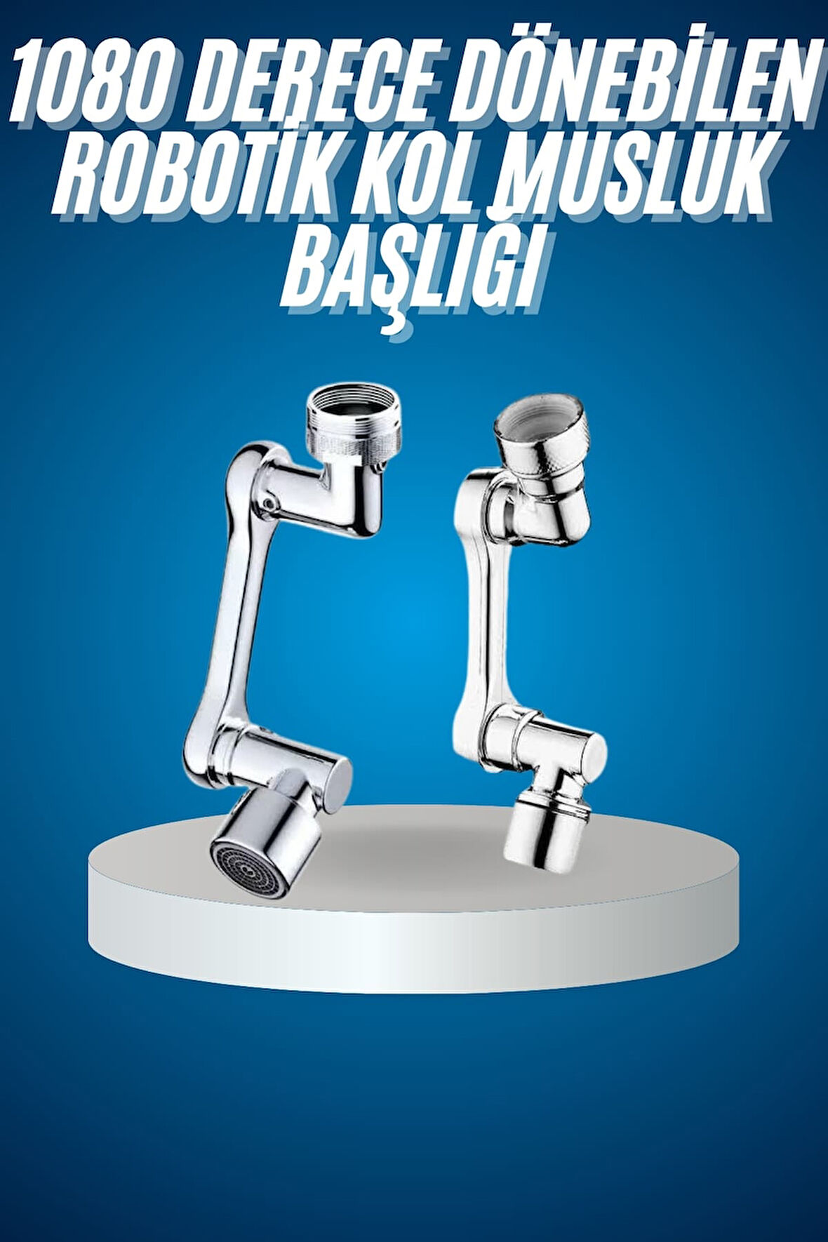 180 Derece Dönebilen Fonksiyonel Paslanmaz Çelik Robotik Kol Musluk Başlığı