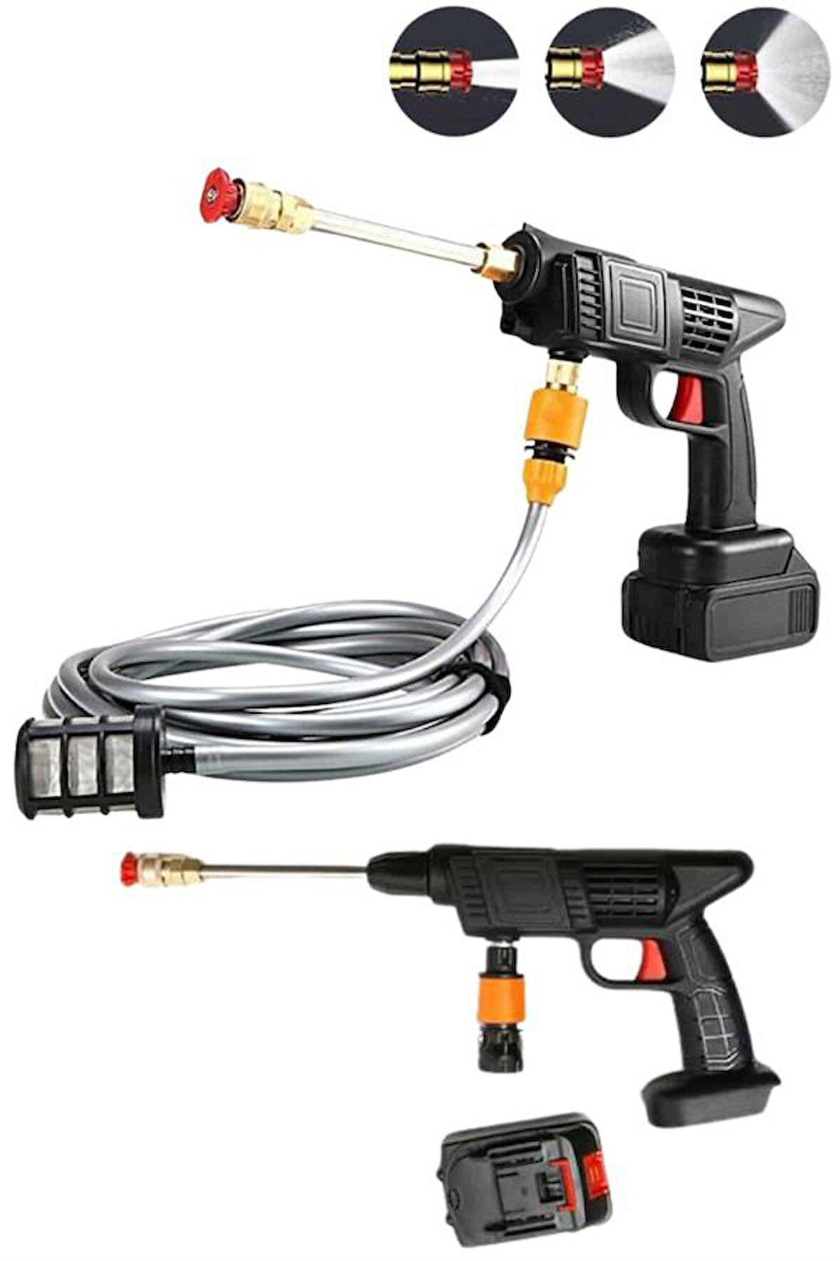 Akülü Oto Araç Yıkama Yüksek Basınçlı Araba Yıkama Makinesi Şarjlı