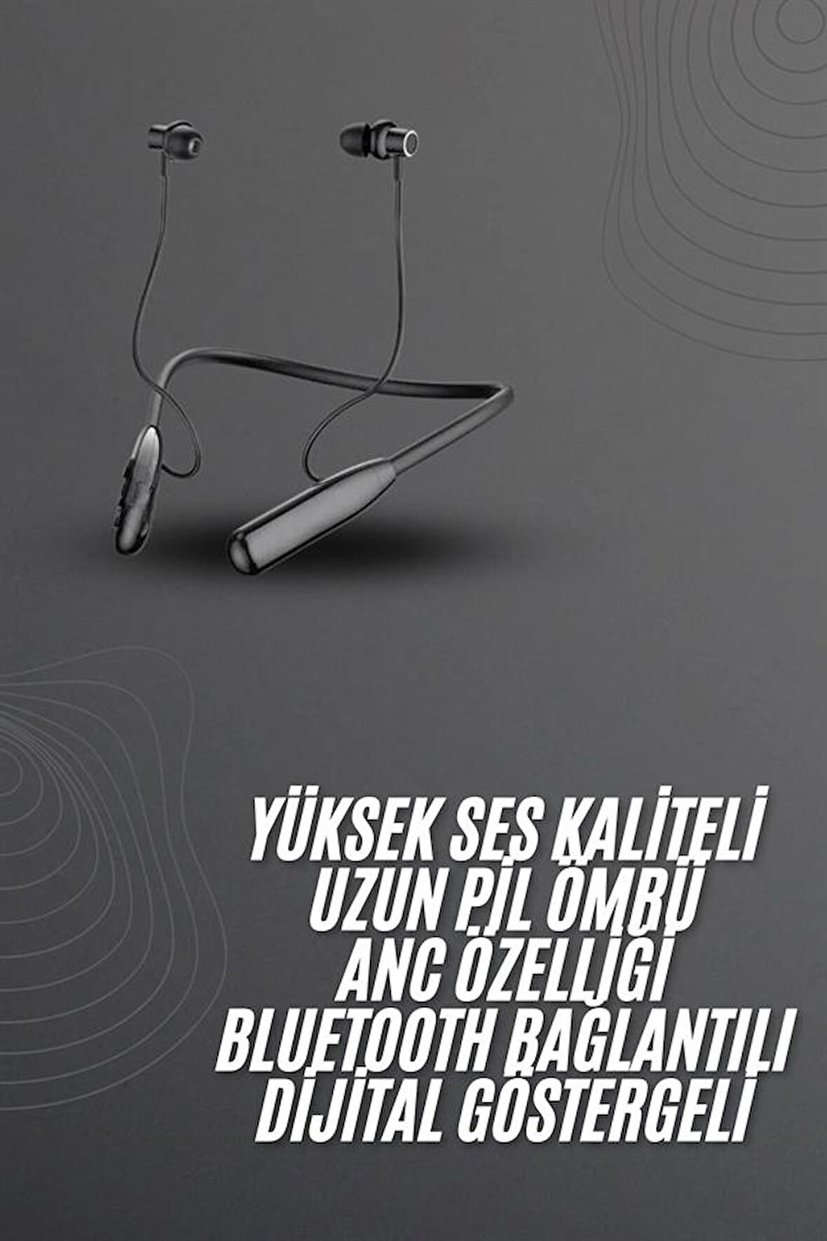 100 Saat Bluetooth Kulaklık Dijital Göstergeli ANC Özelliği Kablolu