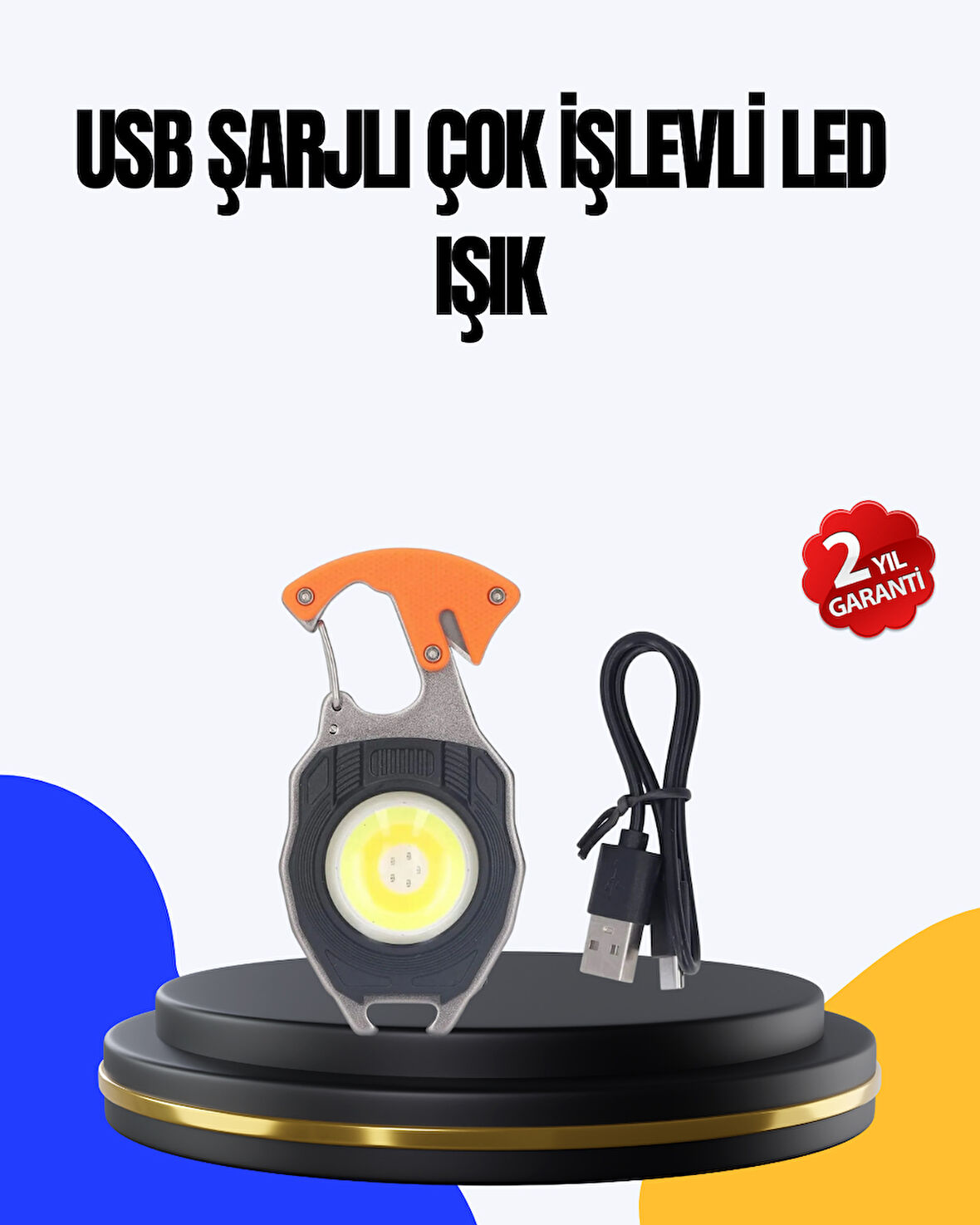 Kamp ve Doğa Yürüyüşü İçin Çok Fonksiyonlu Fener