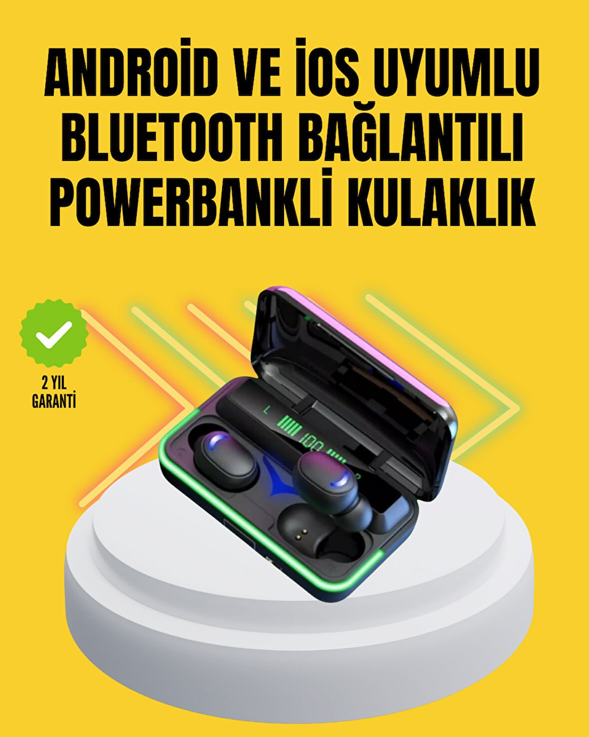 E10 Powerbanklı Bluetooth Kulaklık Oyun Modu ve Şık Tasarım