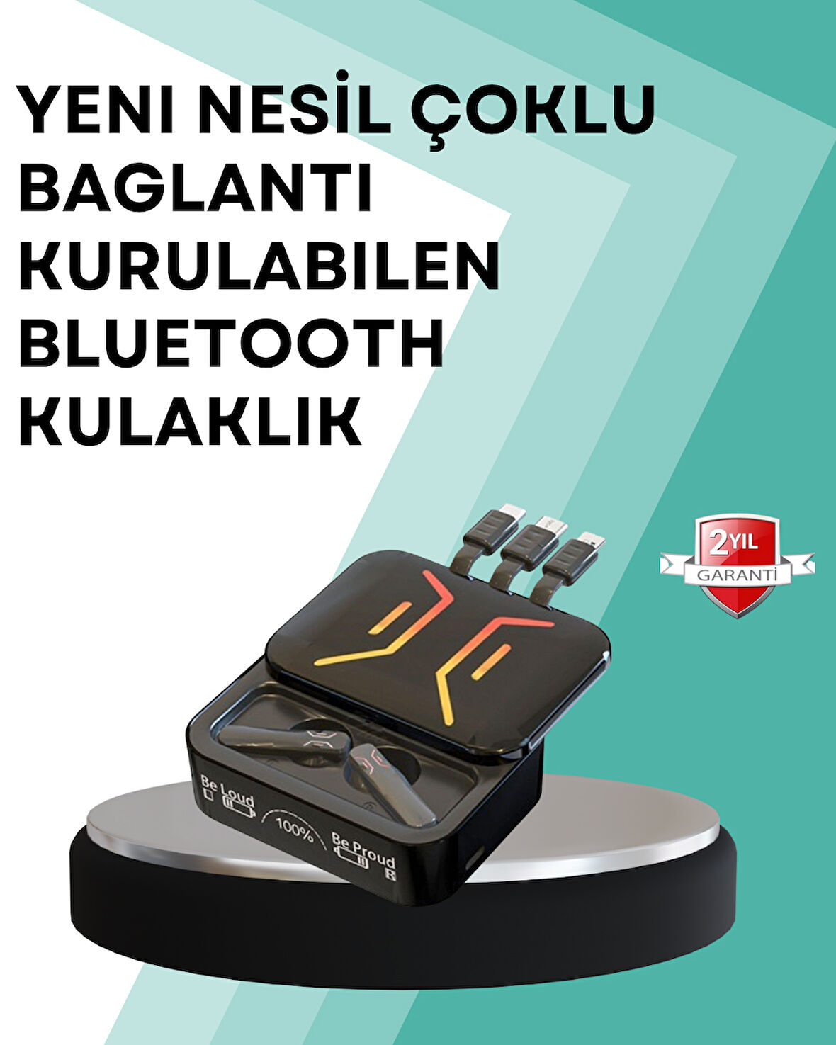 Şarj Kutulu Bluetooth Kulaklık – 2 Saatte Tam Şarj