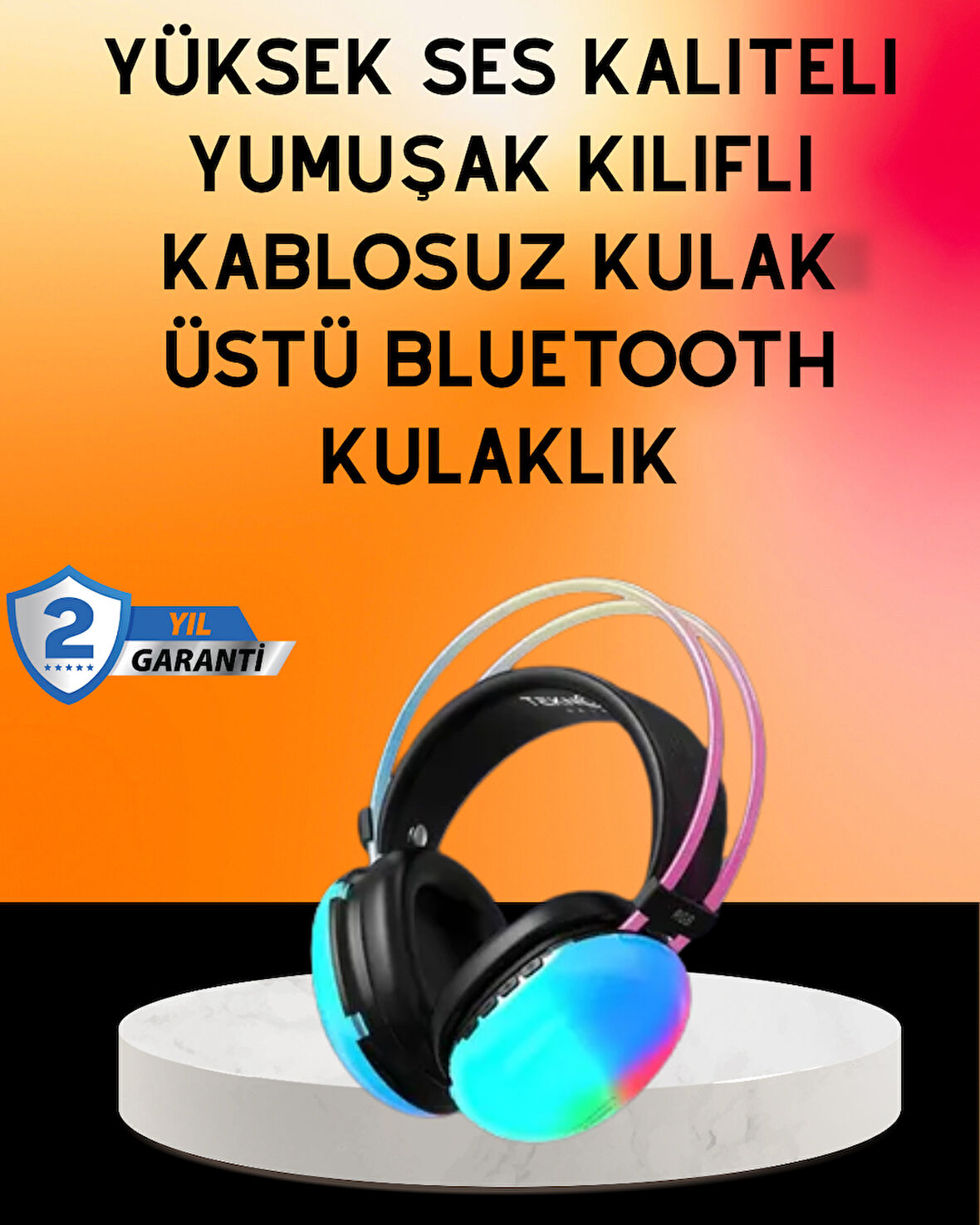 IPX4 Suya Dayanıklı Kablosuz Kulak Üstü  Kulaklık