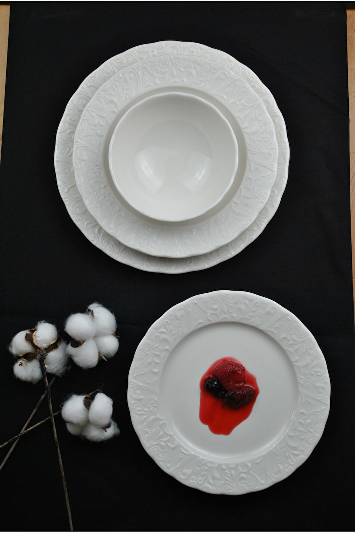 2 Kişilik 8 Parça Porselen Yemek Takımı Lilyum - Porselen Tabak Yemek Seti