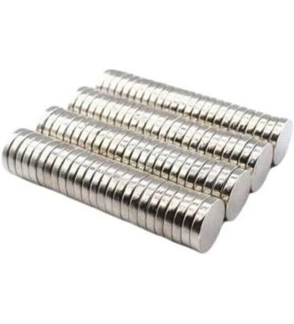 50 Adet 10x2mm Yuvarlak Neodyum Mıknatıs Güçlü Magnet Nikel Kaplamalı