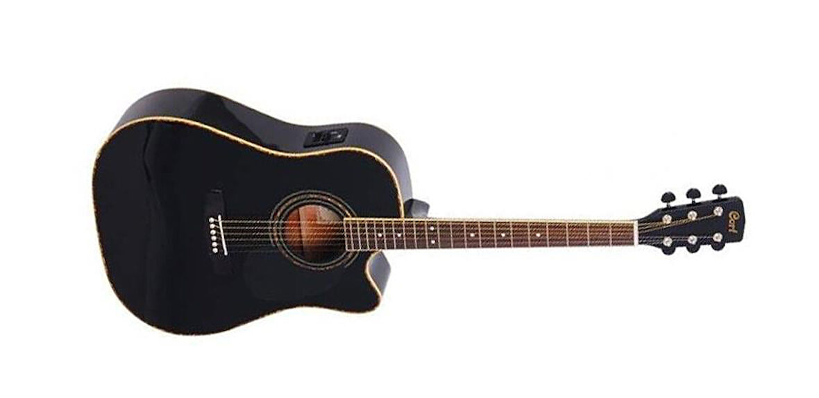 CORT ENDONEZYA CORT AD880CEBK ELEKTRO AKUSTİK GİTAR, SİYAH, LADİN KAPAK