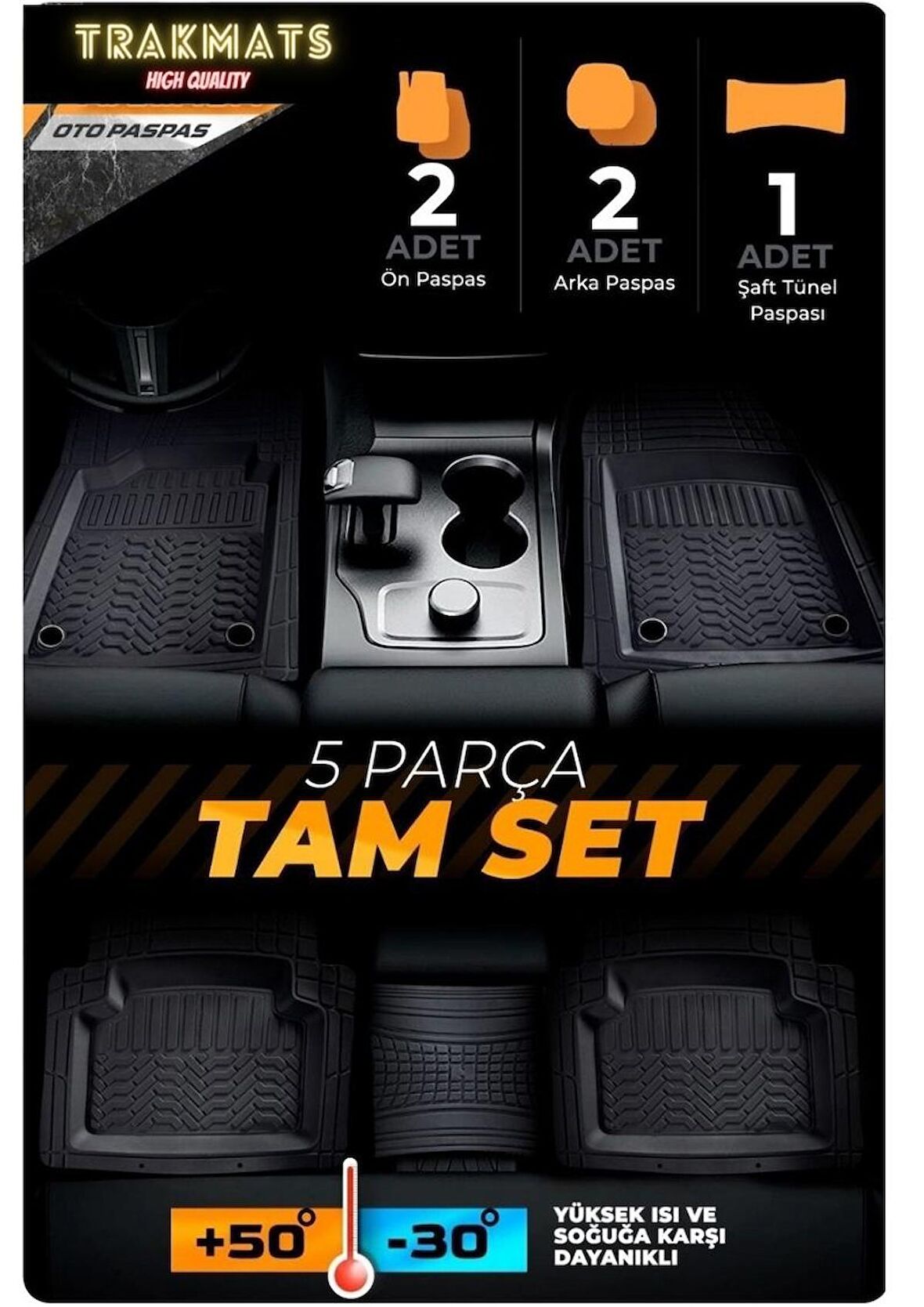 Volkswagen Caddy 2003 - 2024 STANDART KESİLEBİLEN YUMUŞAK OTO PASPAS ADA SİYAH