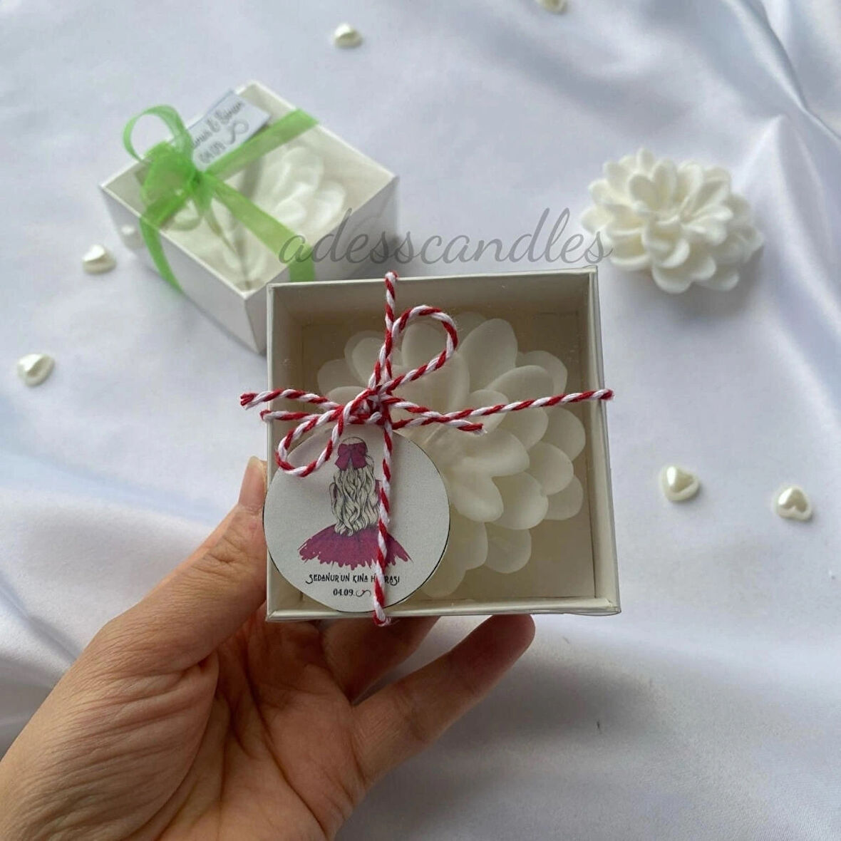  20Adet Kraft Kutu İçerisinde Lotus Mum,Söz,Kına,Nikah,Nişan,Doğum günü,Düğün Hediyelik