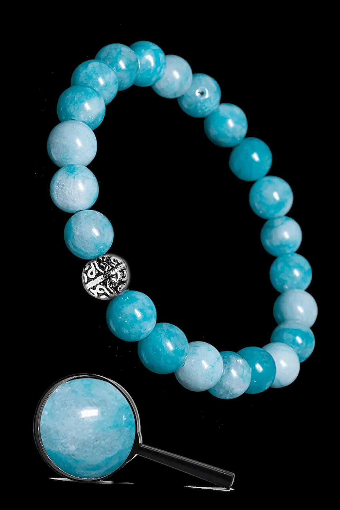 Sertifikalı Gümüş Aparatlı Doğal Amazonit Taşı Bileklik