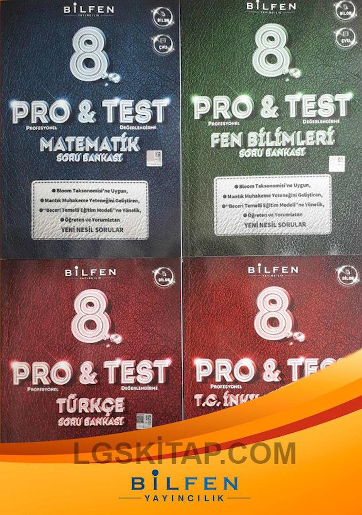 Bilfen 8.Sınıf LGS Pro&Test 4'lü Yeni Nesil Soru Bankası Seti 