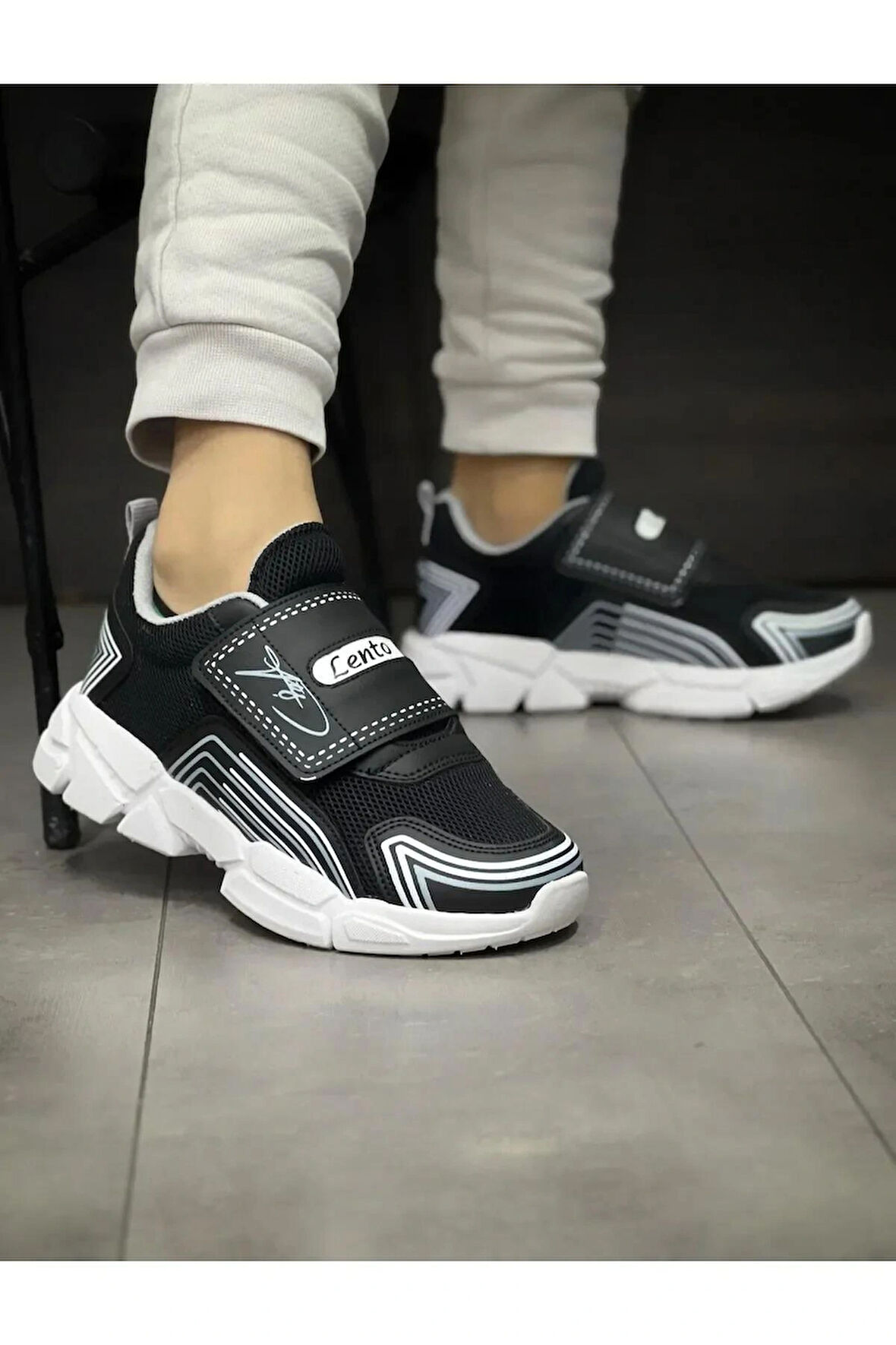Çocuk Unisex Hafif Cırtlı Yumuşak Esnek Hafif Nefes Alabilen Ortopedik Sneaker Ayakkabı