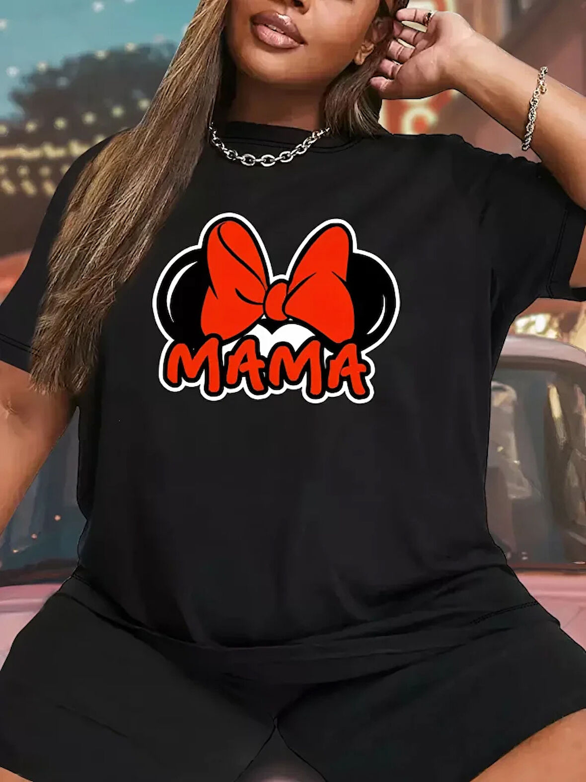 35 AVM Anneler Günü Baskılı T-shirt - Siyah