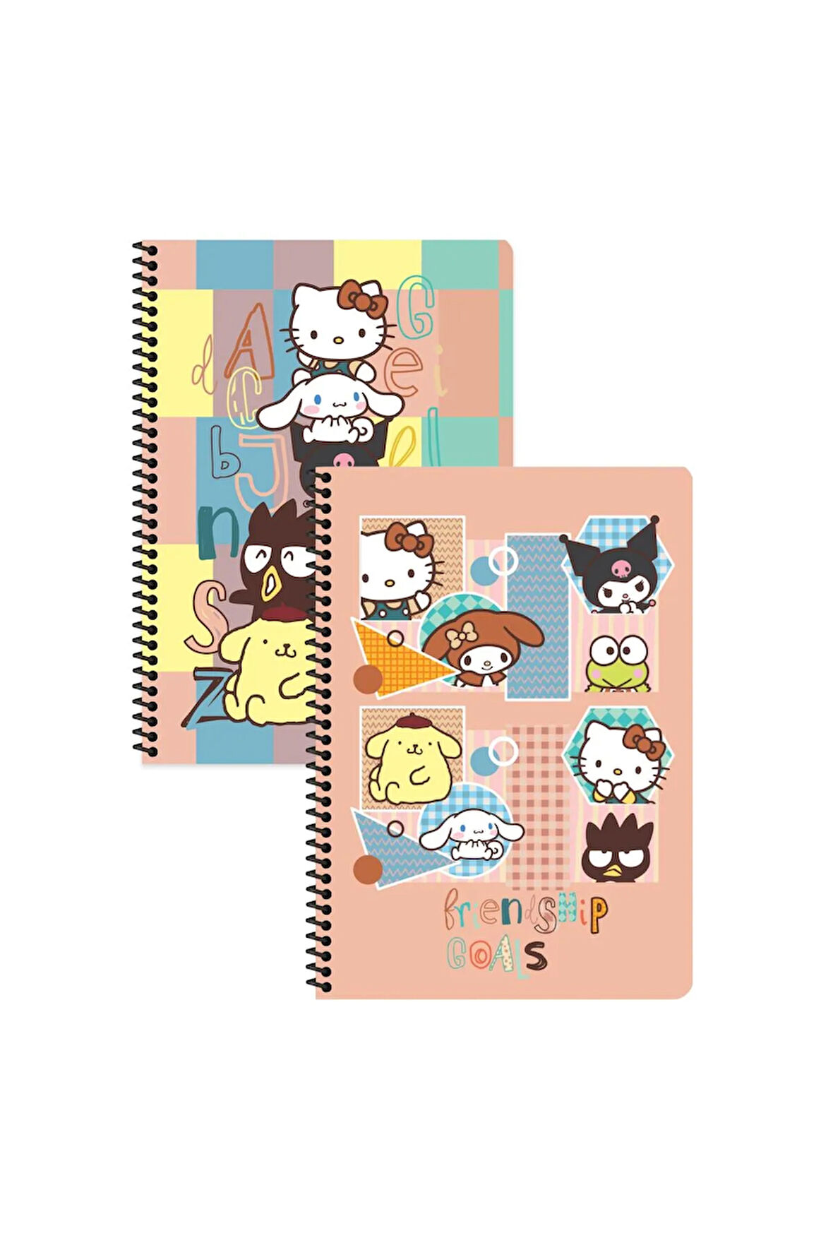 Keskin Color Hello Kitty and Friends Çizgili Defter 2 Adet | 16,5 x 22,5 cm | Spiralli – 80 Yaprak