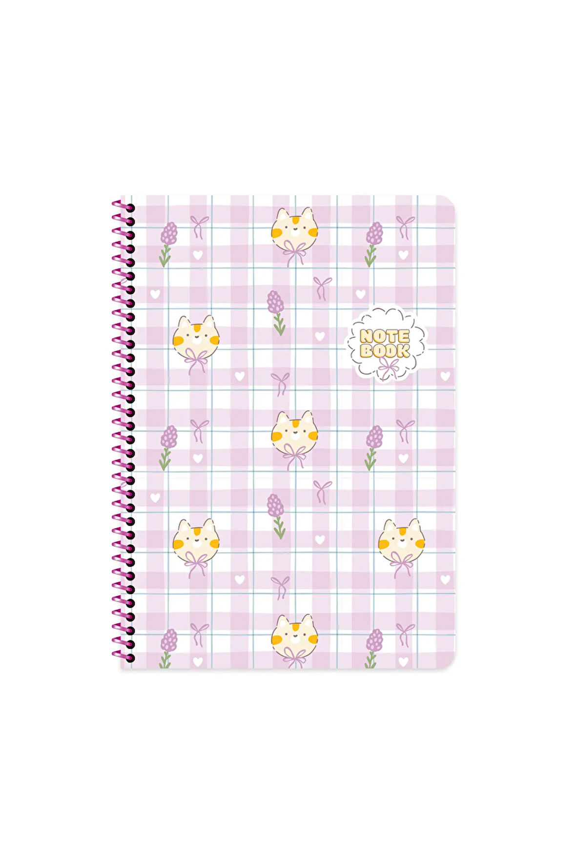 Keskin Color Kawaii Çizgili Stickerli Defter | 16,5 x 22,5 cm | Spiralli – 80 Yaprak