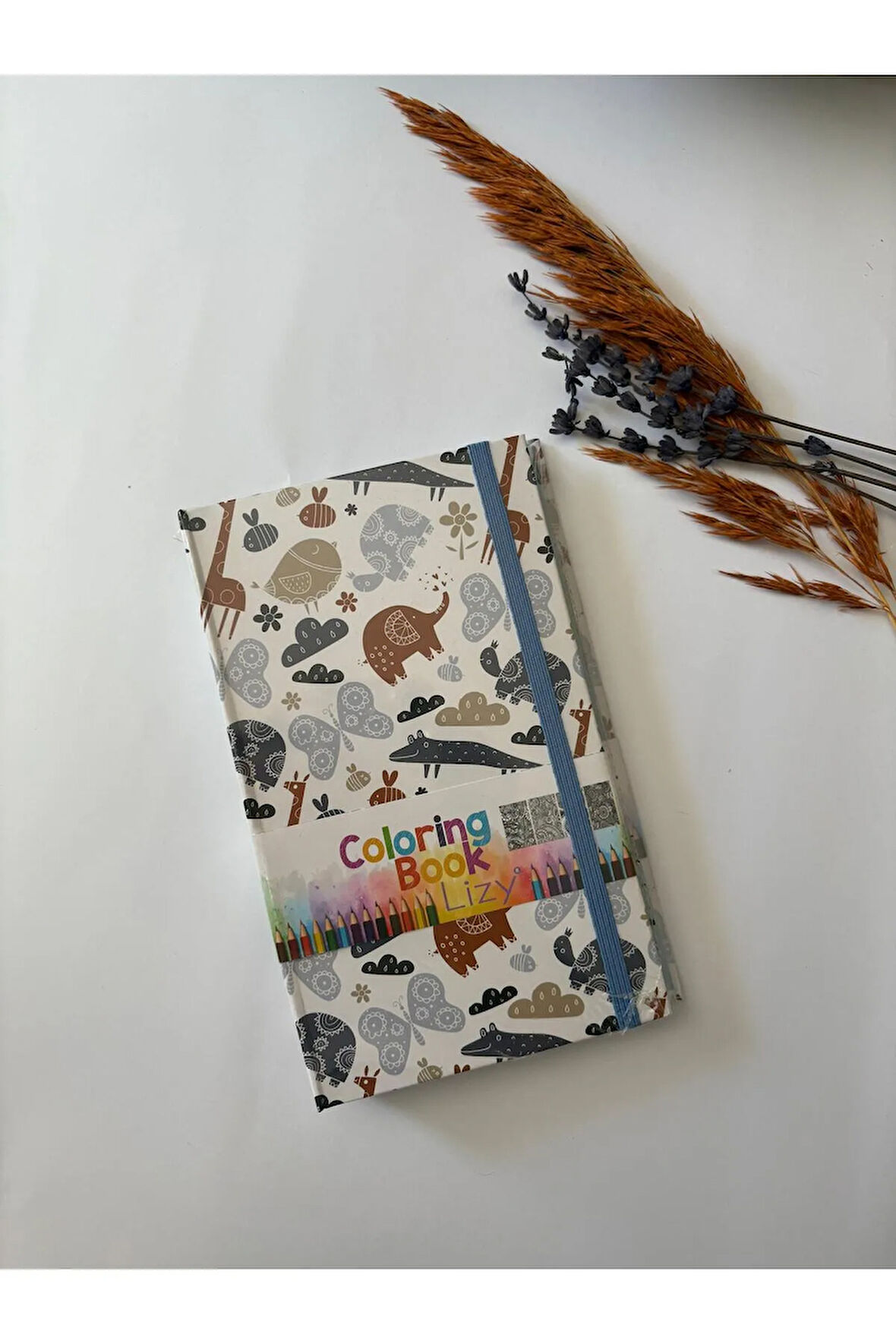 Atakids Lizy Kuru Boyalı Mandala Boyama Defteri | 19 x 11 cm | 40 Yaprak | 12 Renk Kuru Boya