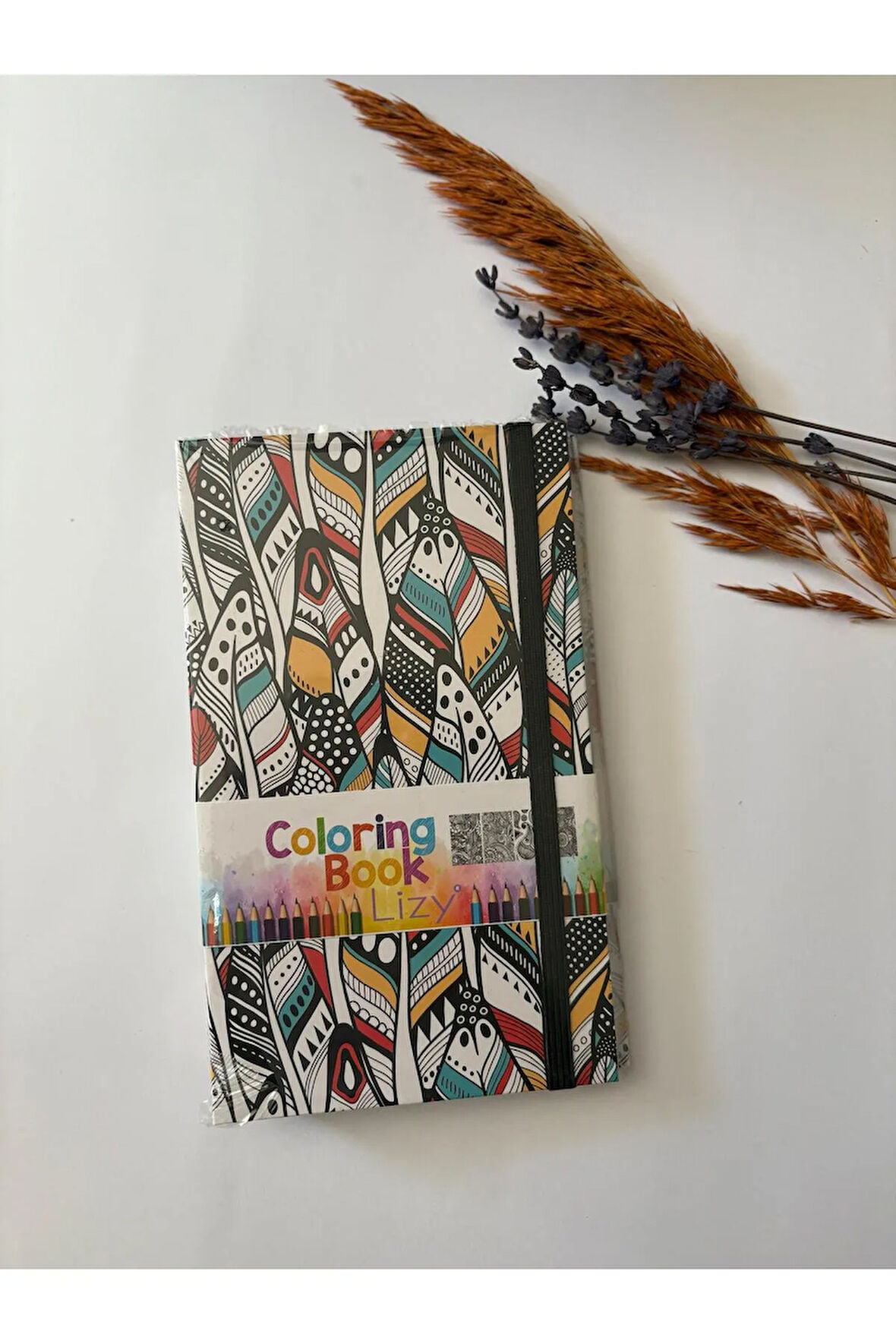 Atakids Lizy Kuru Boyalı Mandala Boyama Defteri | 19 x 11 cm | 40 Yaprak | 12 Renk Kuru Boya