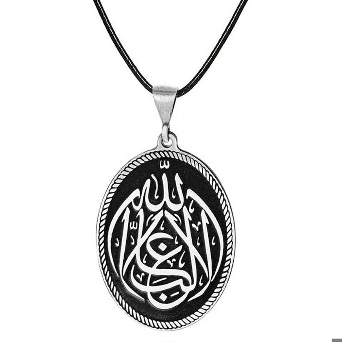 Gümüş La Galiba İllallah Yazılı Gümüş Kolye
