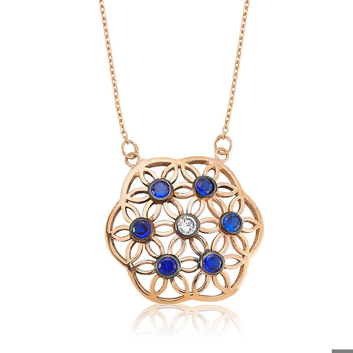 Gümüş Yaşam Çiçeği Kadın Kolye