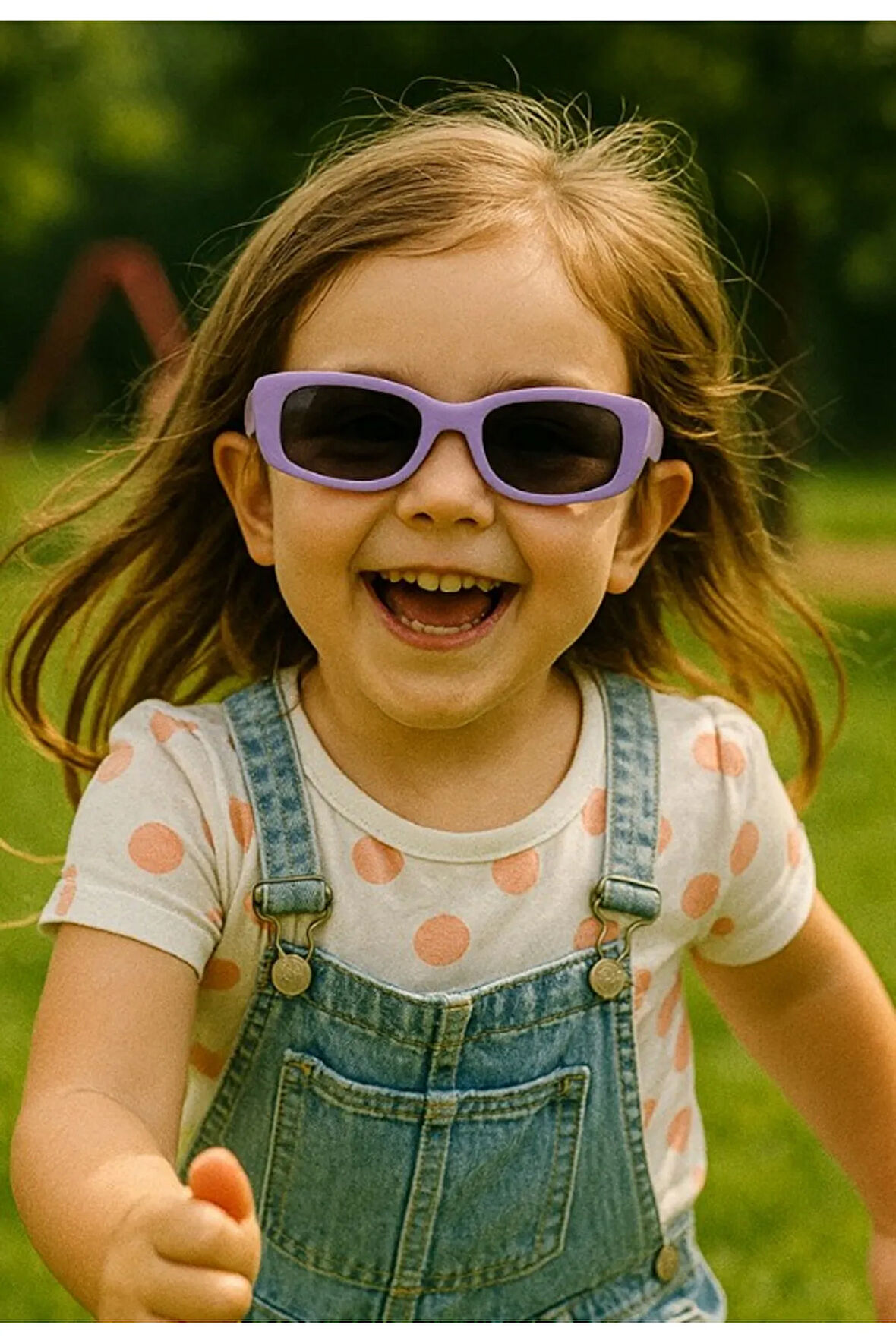 Sevimli Çocuk Güneş Gözlüğü Lila Cool Çerçeve UV 400 Korumalı CE Belgeli Kids Çocuk Güneş Gözlüğü