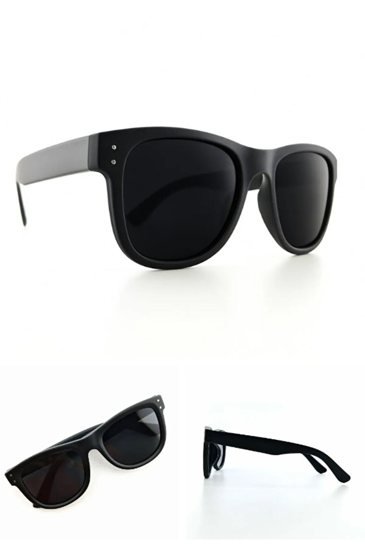 Düz Sade Tasarımlı Stil Güneş Gözlüğü UV 400 Korumalı Kırmızı Çift Pim Detaylı Güneş Gözlük