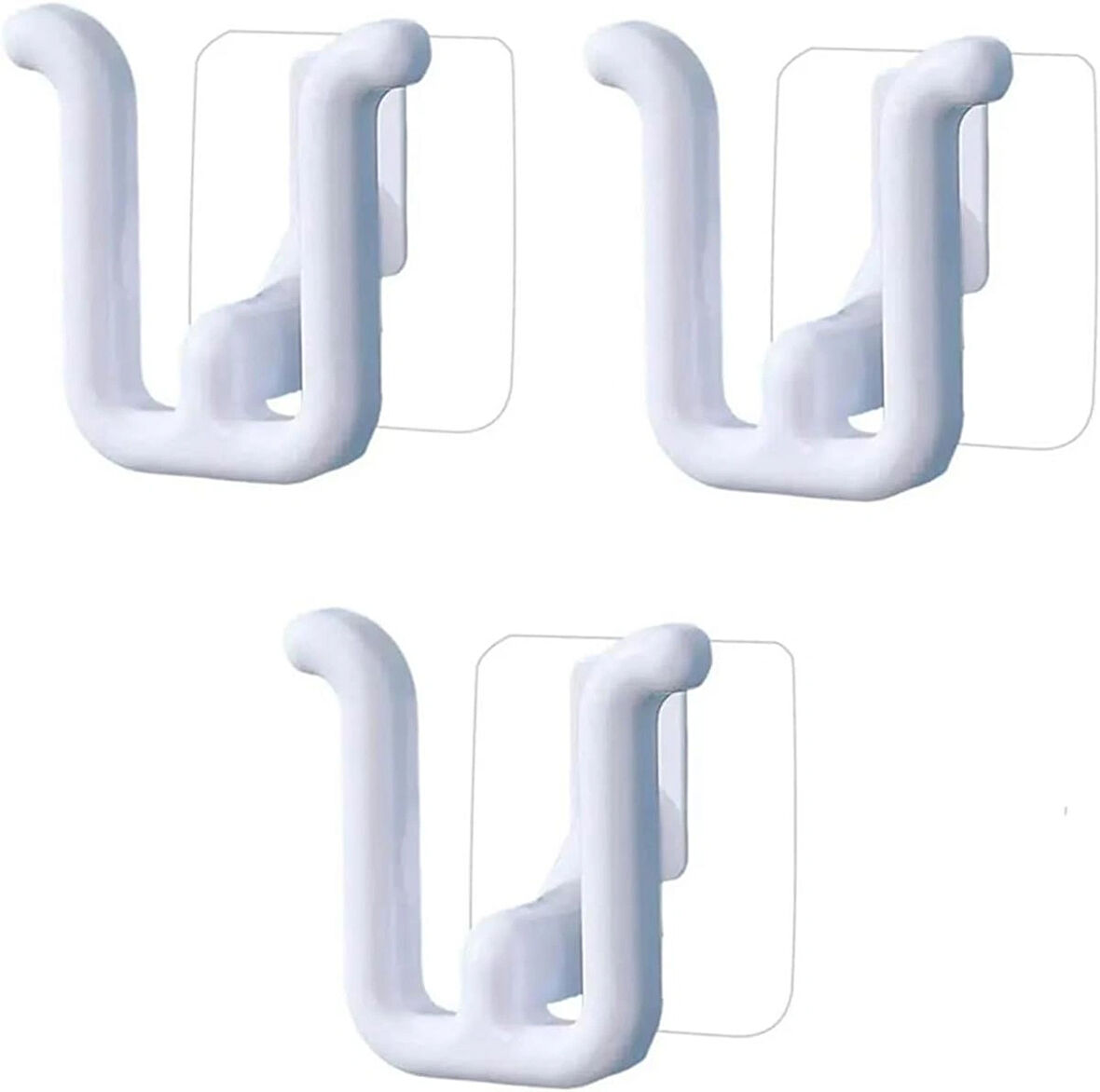 Microcase Güçlü Plastik Yapışkanlı Banyo Hol vb. Alan için Terlik Askılığı AL4469 - 3 Adet Beyaz