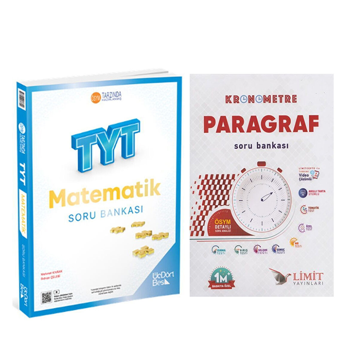 Limit Yayınları TYT Paragraf ve Üç Dört Beş Matematik Soru Bankası 2 Kitap Set