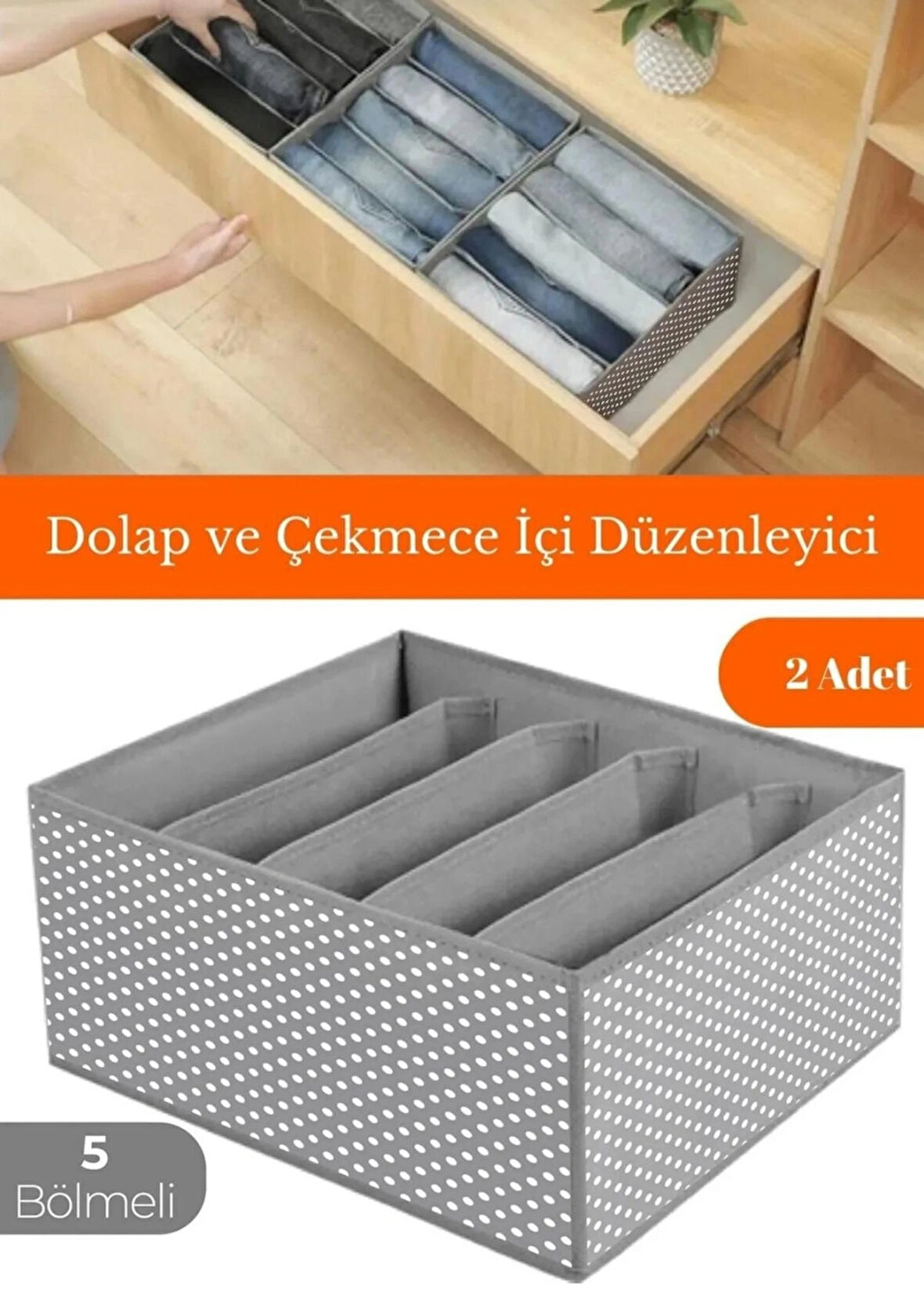 Modern Çok Bölmeli Dolapiçi Organizer