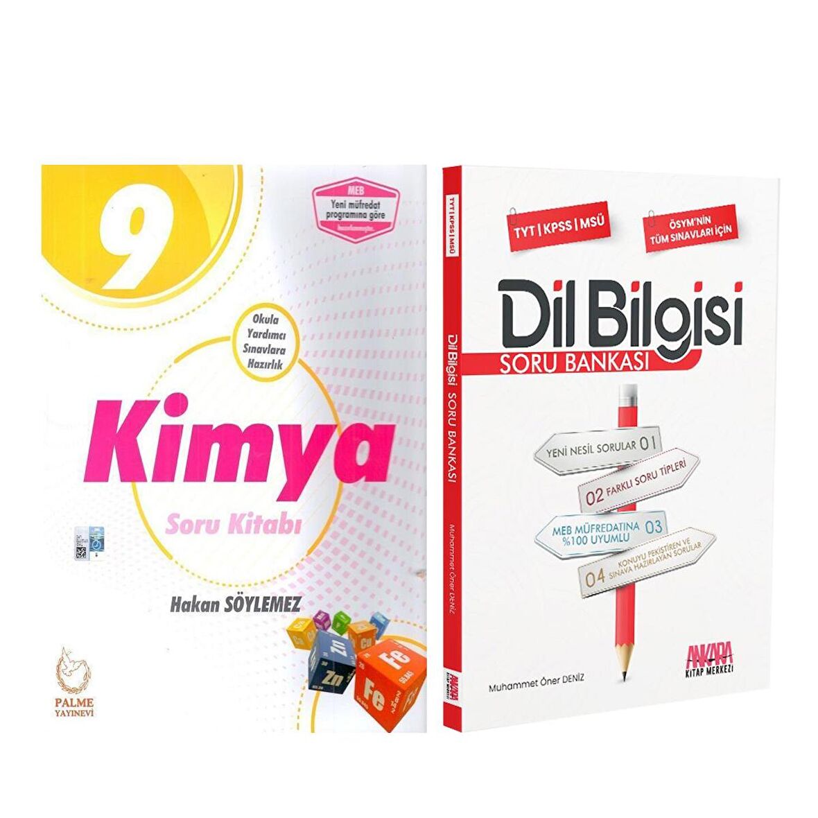 Palme 9.Sınıf Kimya ve AKM Dil Bilgisi Soru Bankası Seti 2 Kitap