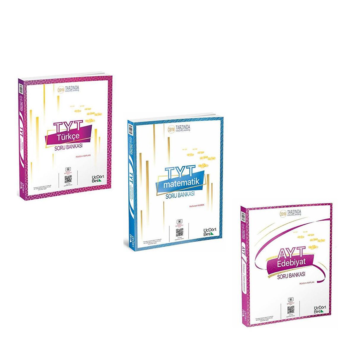 Üç Dört Beş TYT Matematik ile Türkçe ve AYT Edebiyat Soru Bankası 3 Kitap Set
