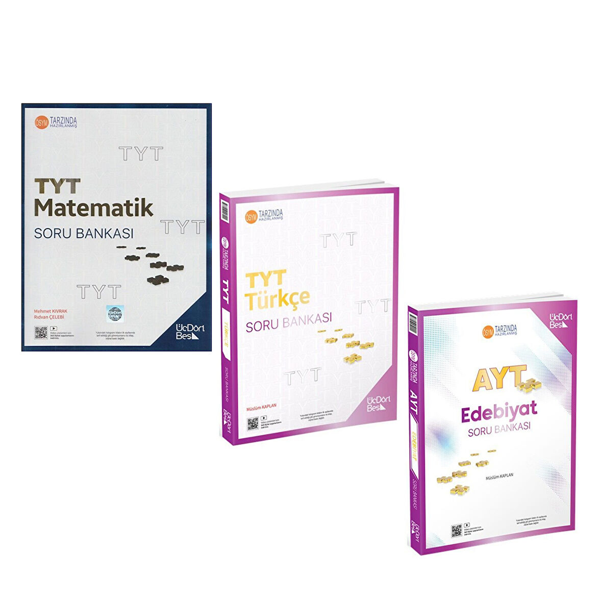 Üç Dört Beş TYT Matematik ile Türkçe ve AYT Edebiyat Soru Bankası 3 Kitap Set