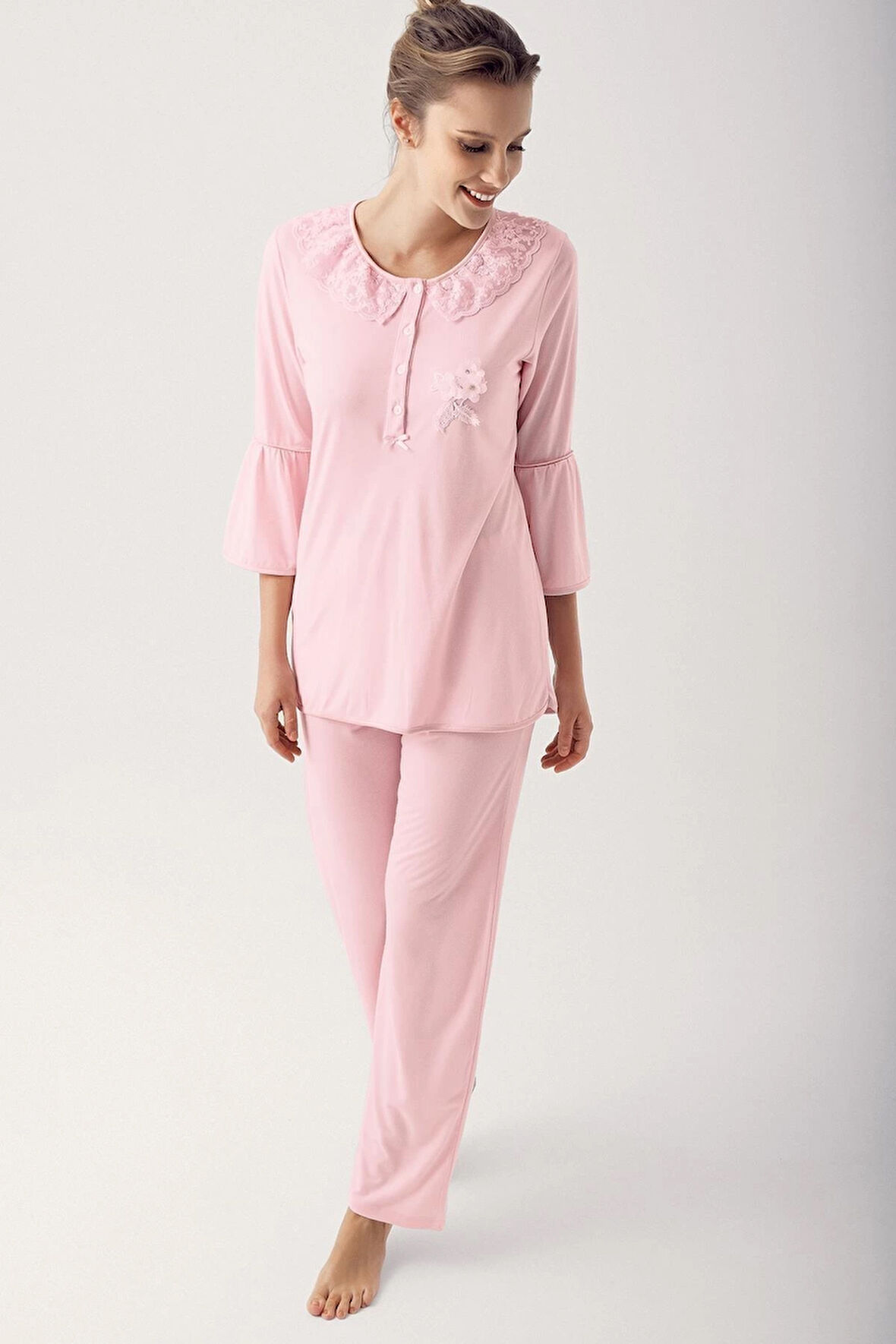 Aesco Artış 14200 kadın Uzun  Kol Pijama Takımı