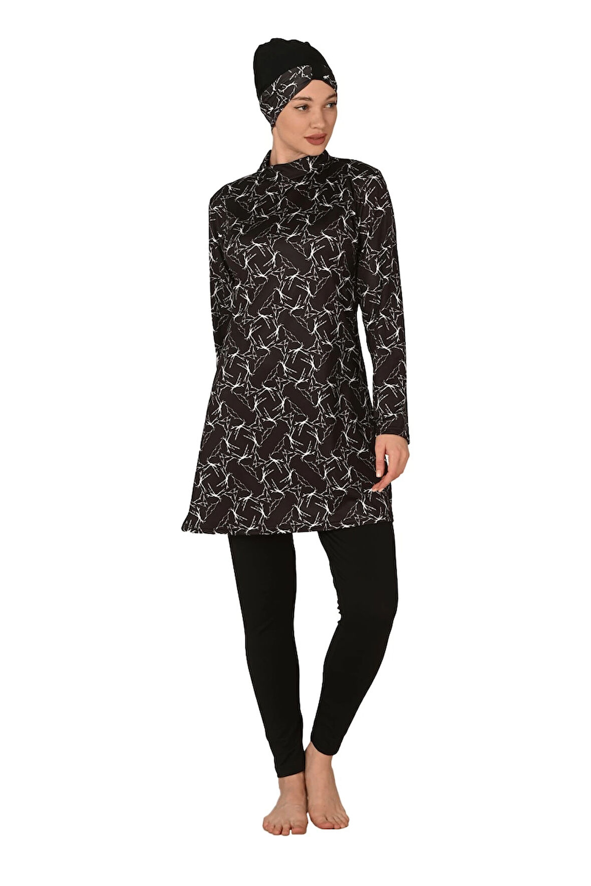 Aesco Fantasy 3419 kadın Desenli Tesettür Mayo