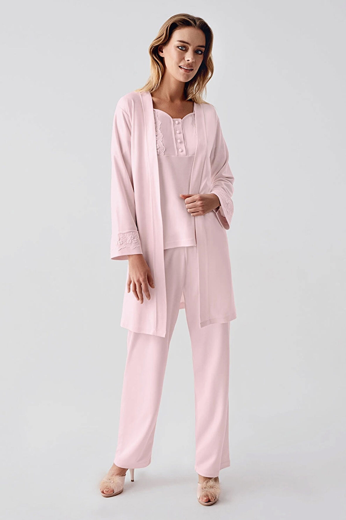 Aesco Freshness 321 Kadın Sabahlıklı Pijama Takımı