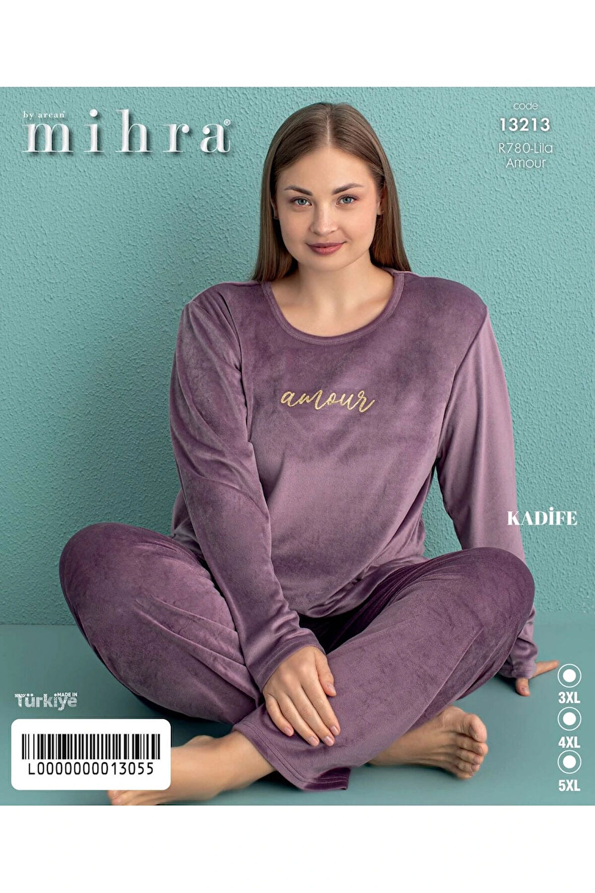 Aesco Mihra 13213 Kadın Kadife Uzun Kol Pijama Takımı