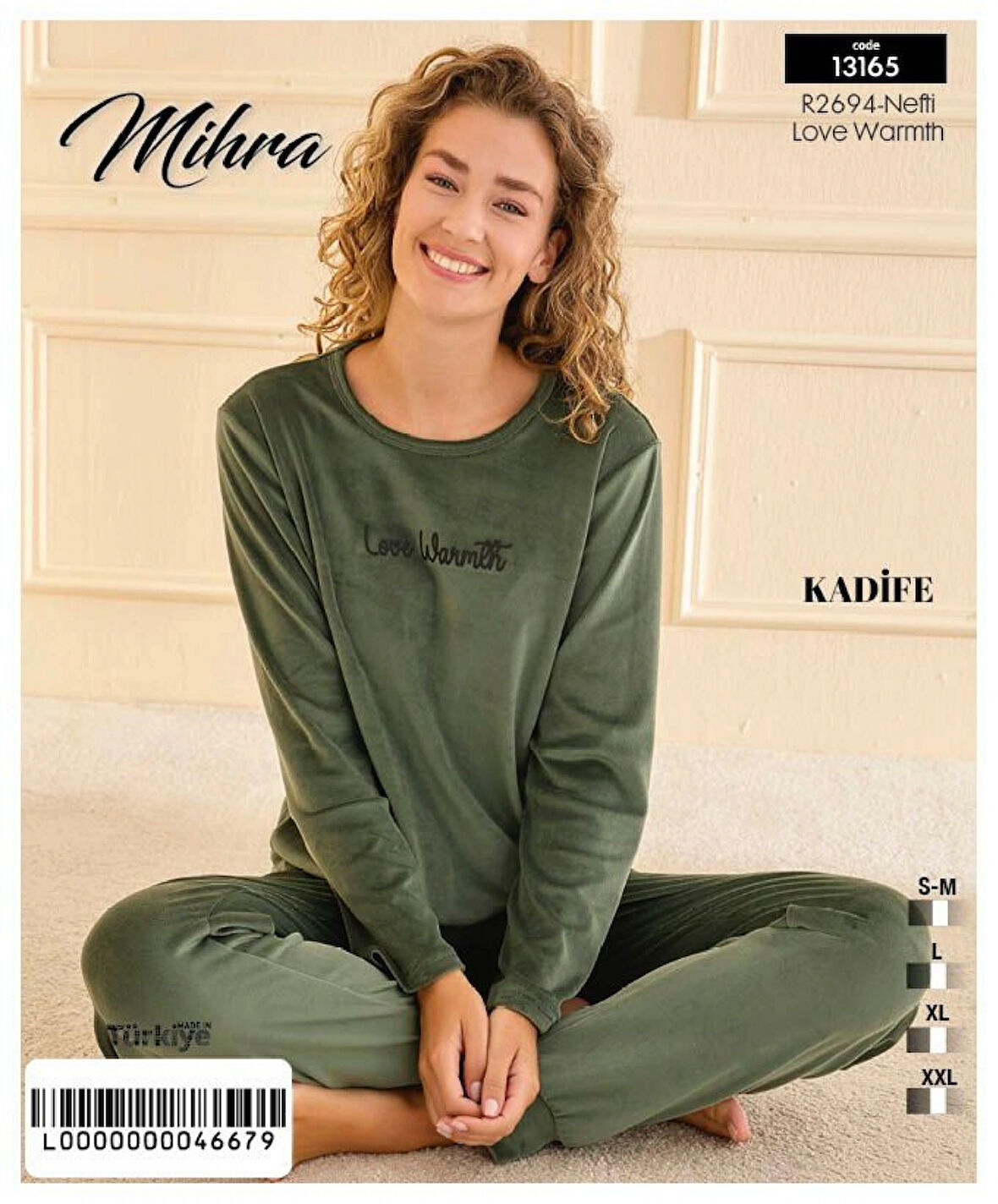 Aesco Mihra 13165 Kadın Kadife Uzun Kol Pijama Takımı